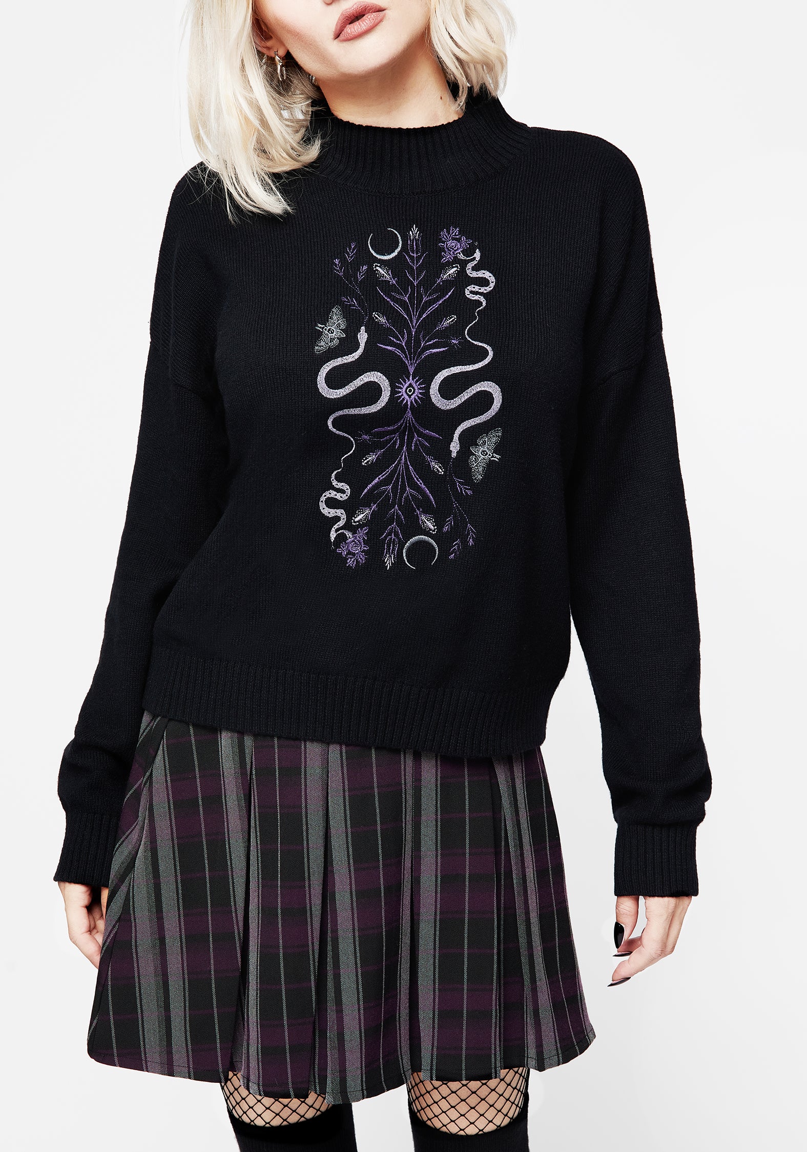 Dominion Snake Embroidered Knit Sweater - Image 5
