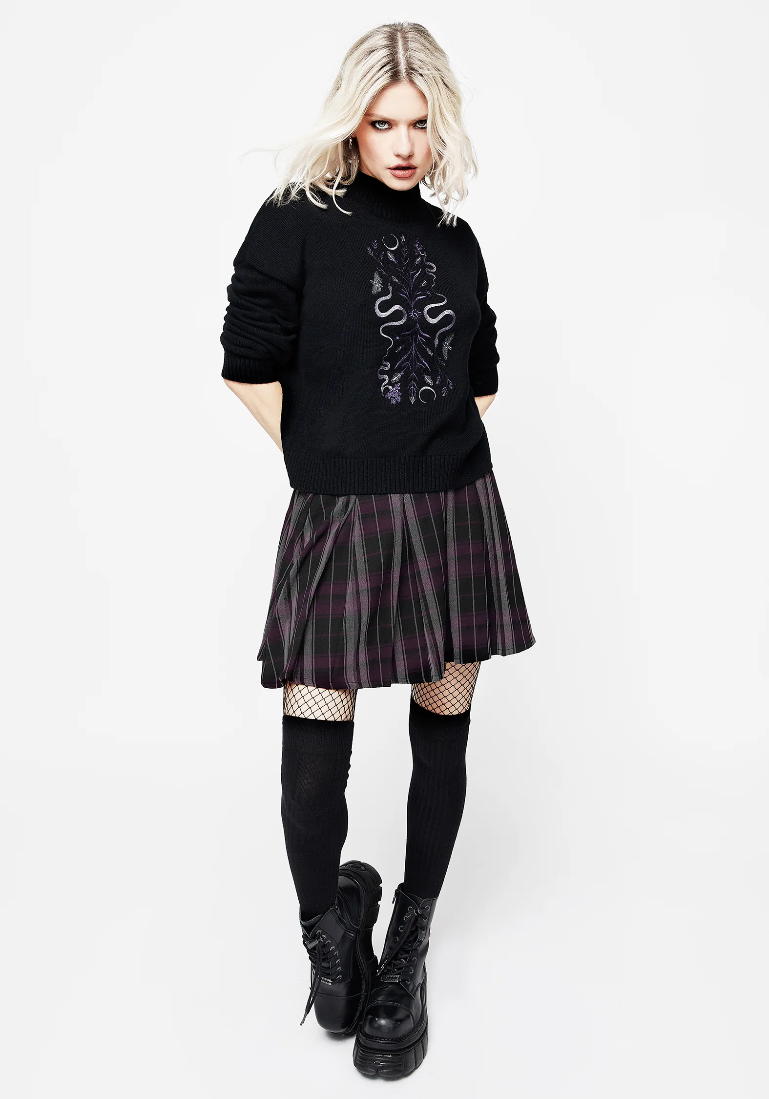 Dominion Snake Embroidered Knit Sweater - Image 6