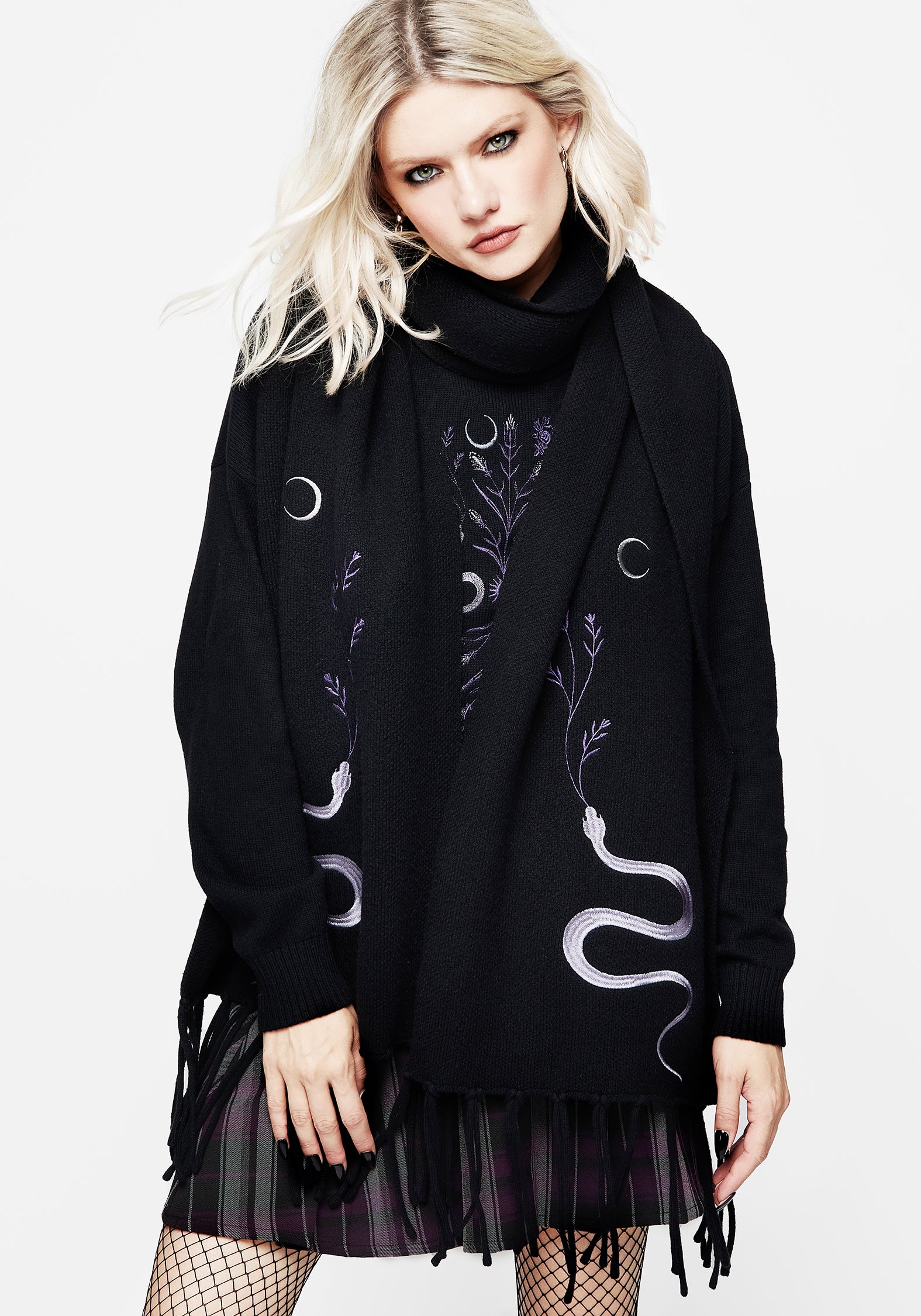 Dominion Snake Embroidered Knit Sweater - Image 7