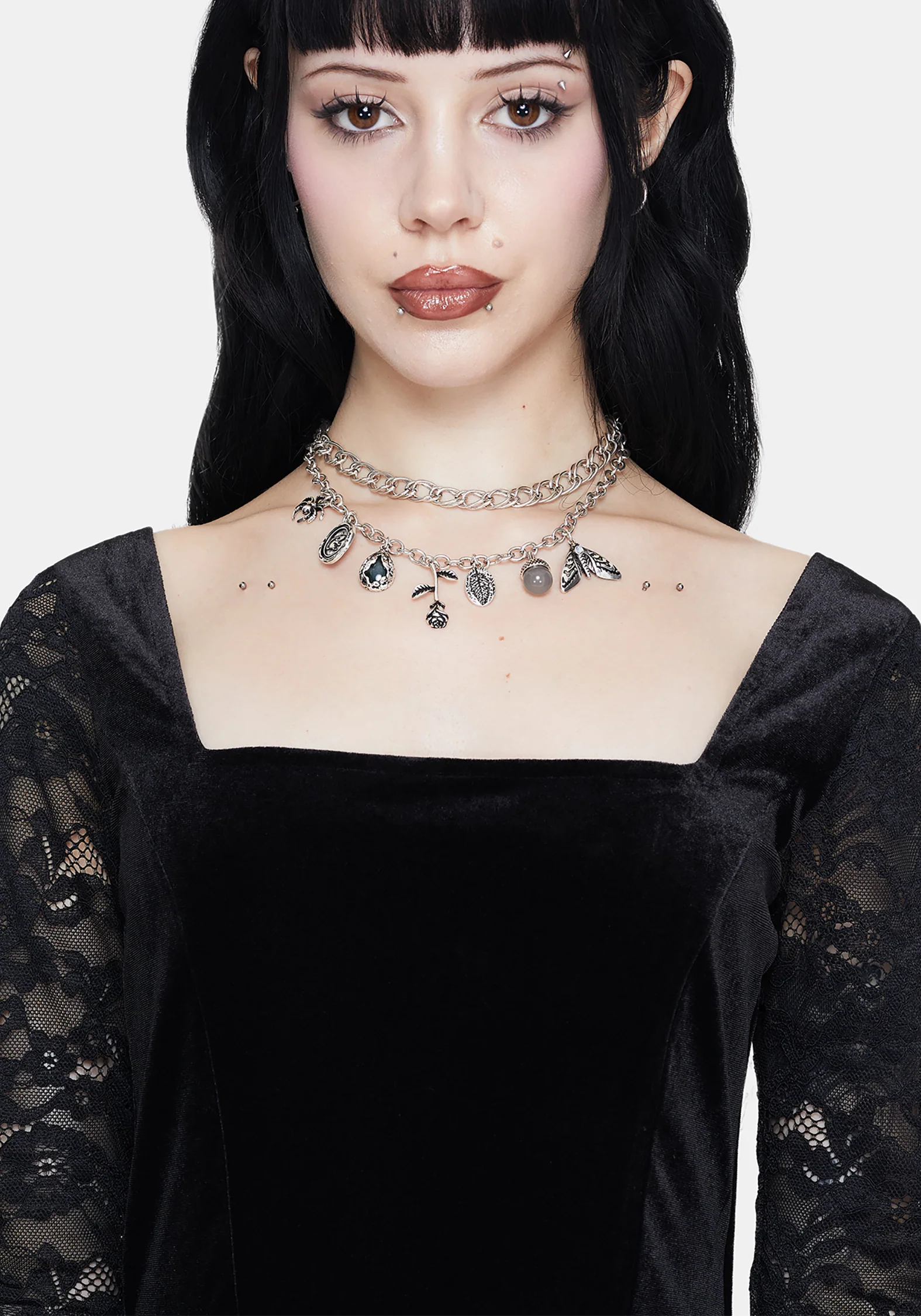 Draven Rat & Spider Charm Necklace - Image 7