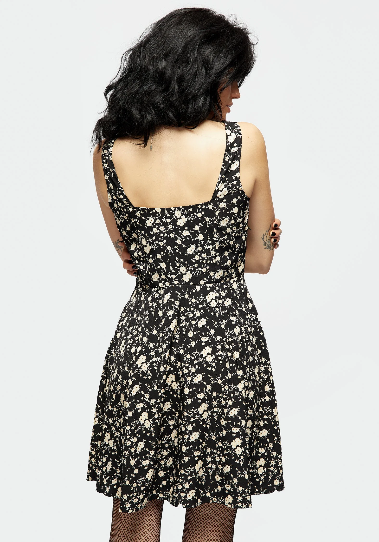 Dryad Floral Button Mini Dress - Image 3