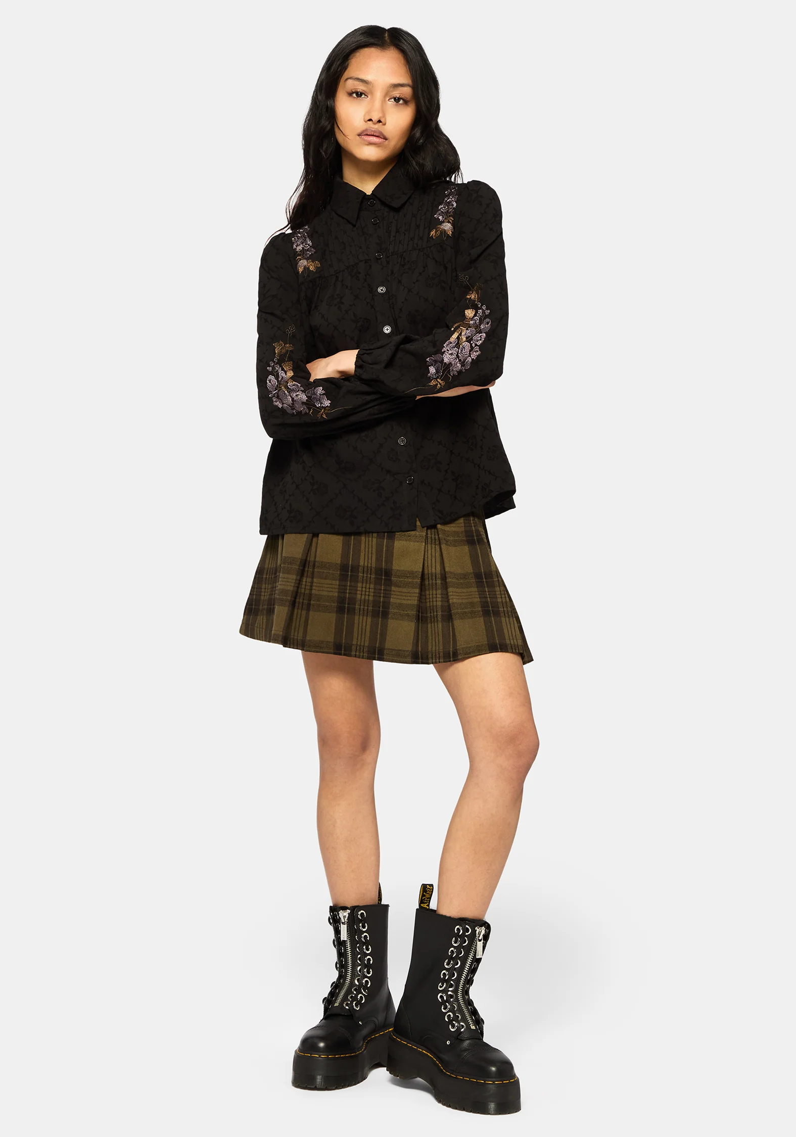Dusha Garden Embroidered Shirt - Black - Image 6