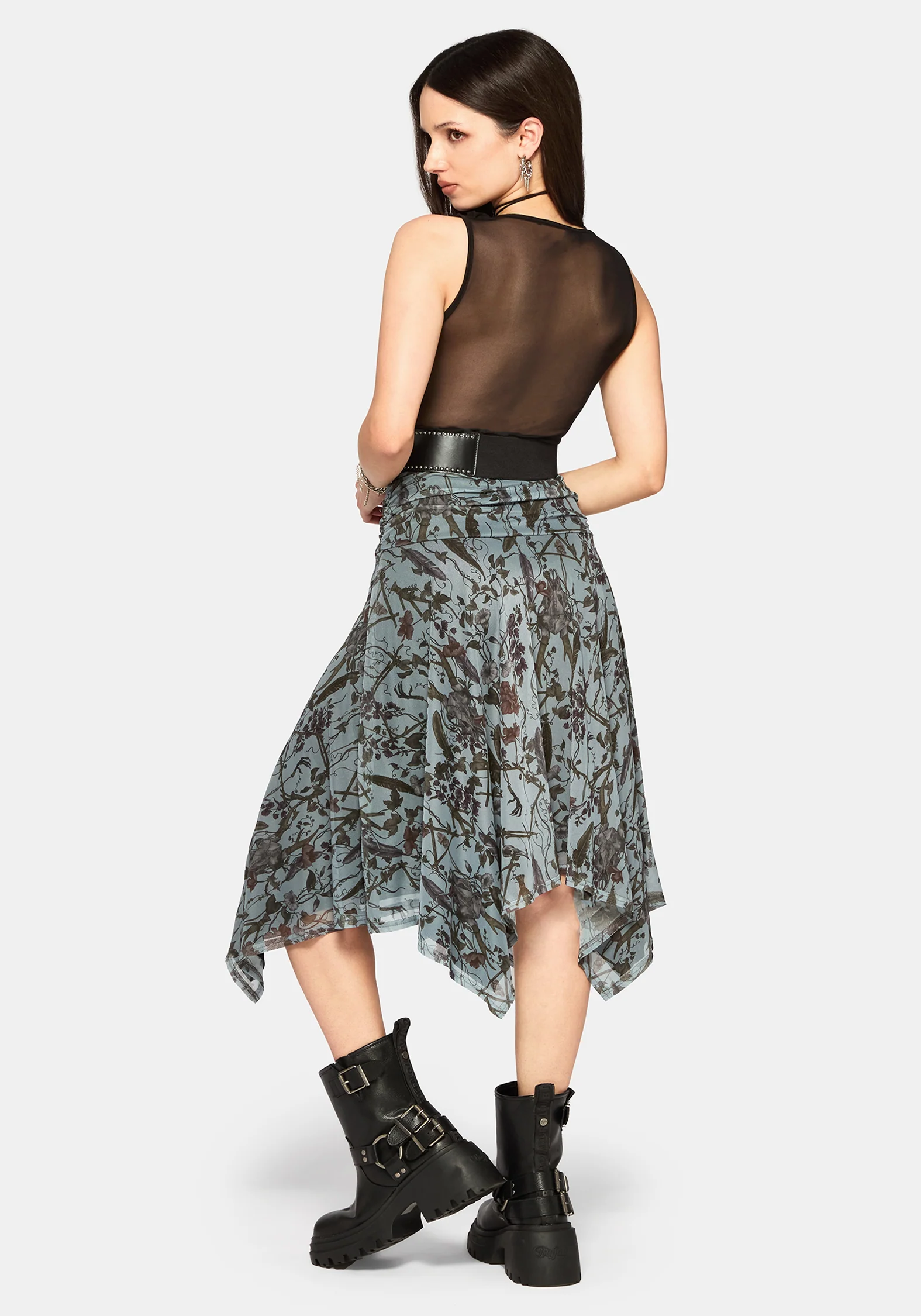 Dusha Garden Mesh Midi Skirt - Image 4
