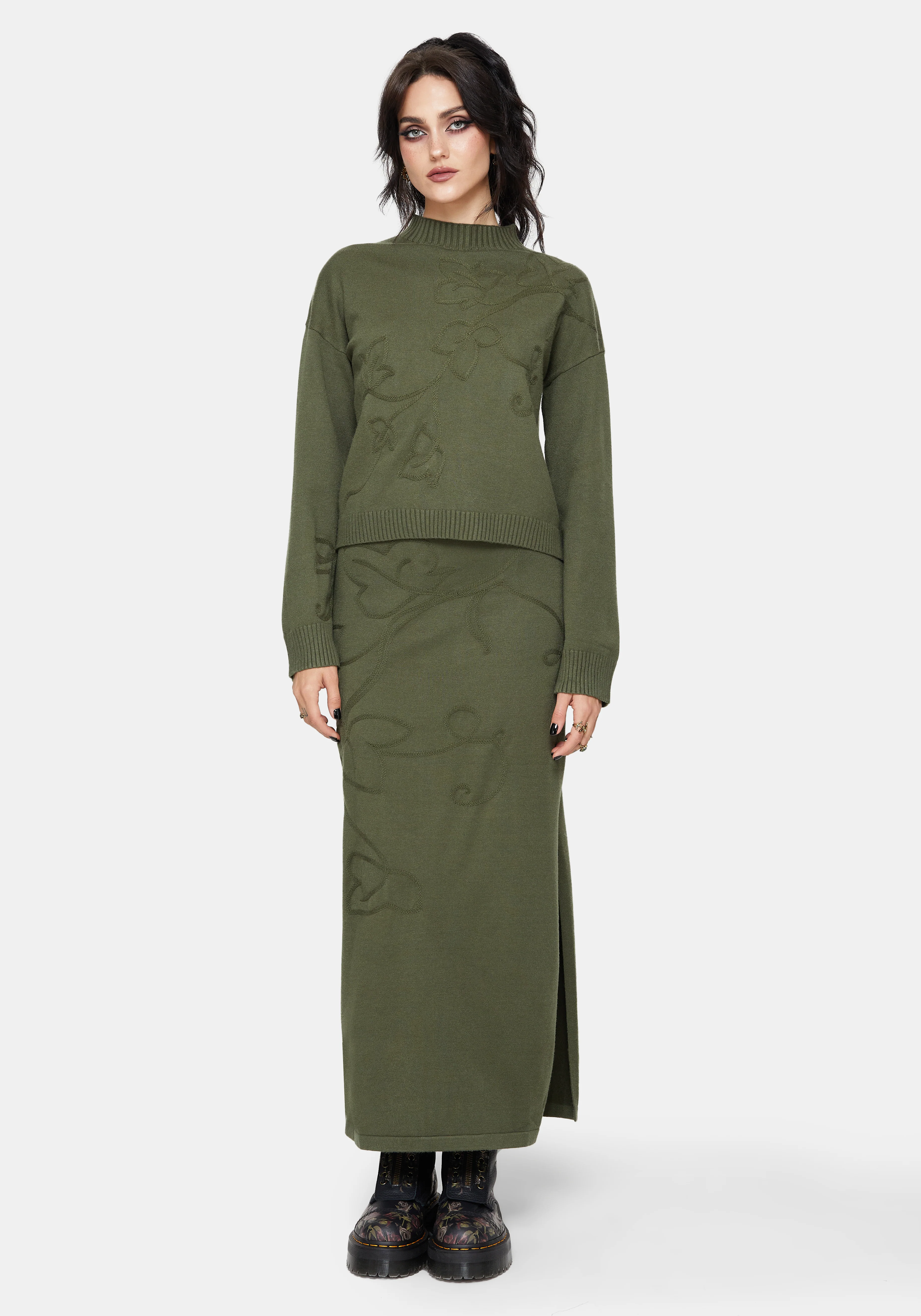 Elixir Branch Detail Knit Maxi Skirt - Image 5