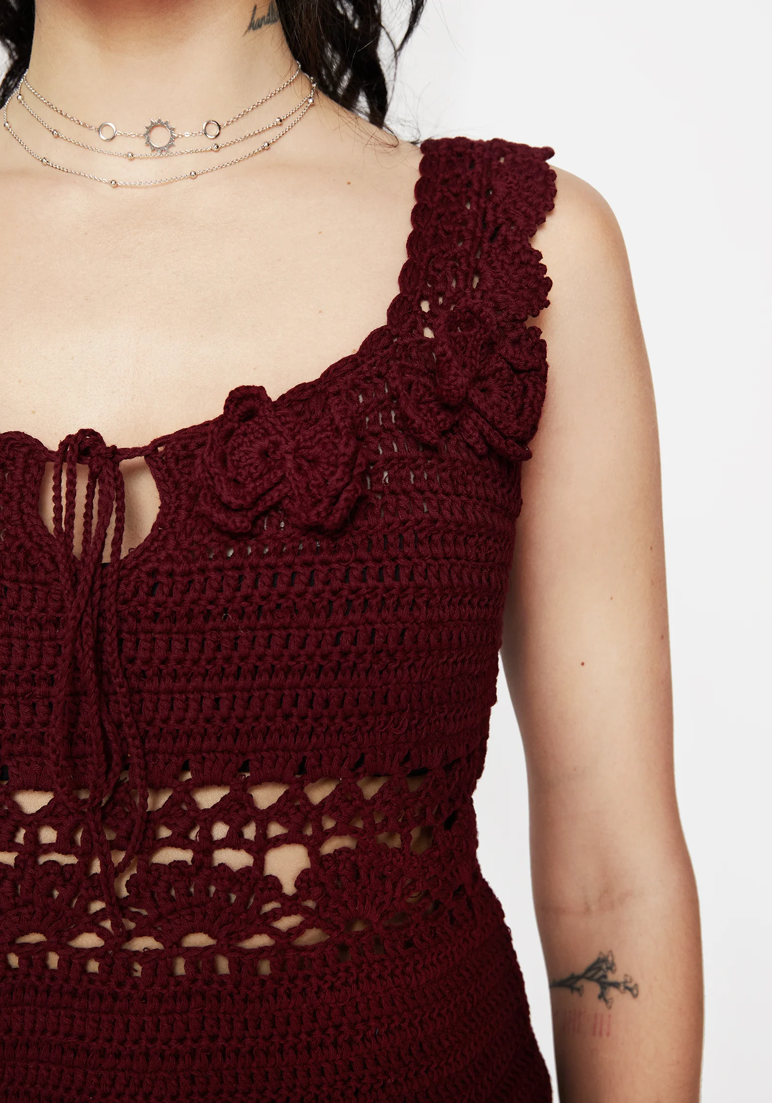Elnora Moth Hand Crochet Knit Top - Image 2