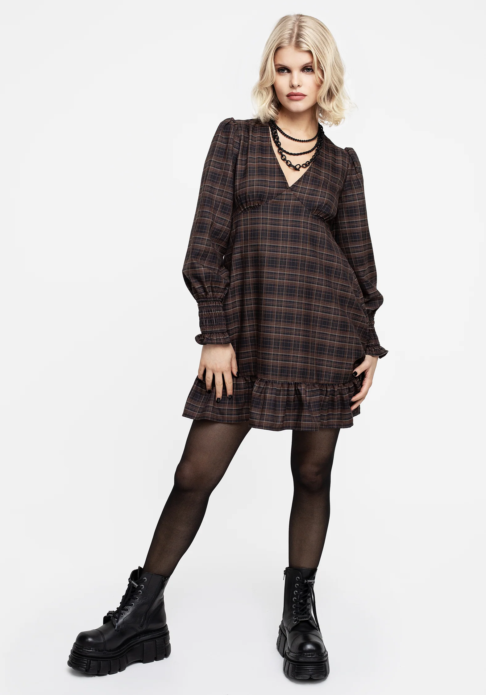Embla Check Mini Smock Dress - Image 4