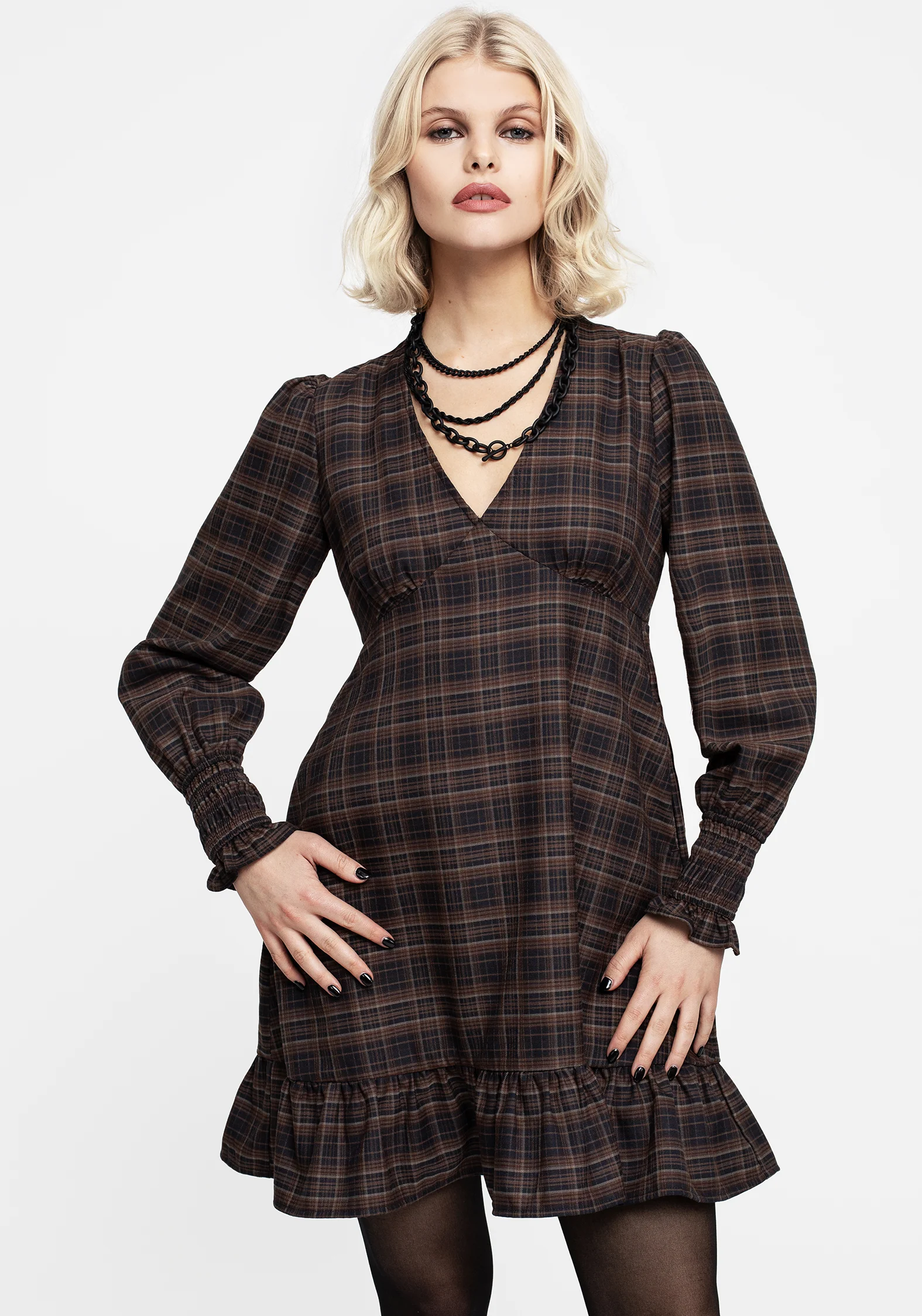 Embla Check Mini Smock Dress - Image 5