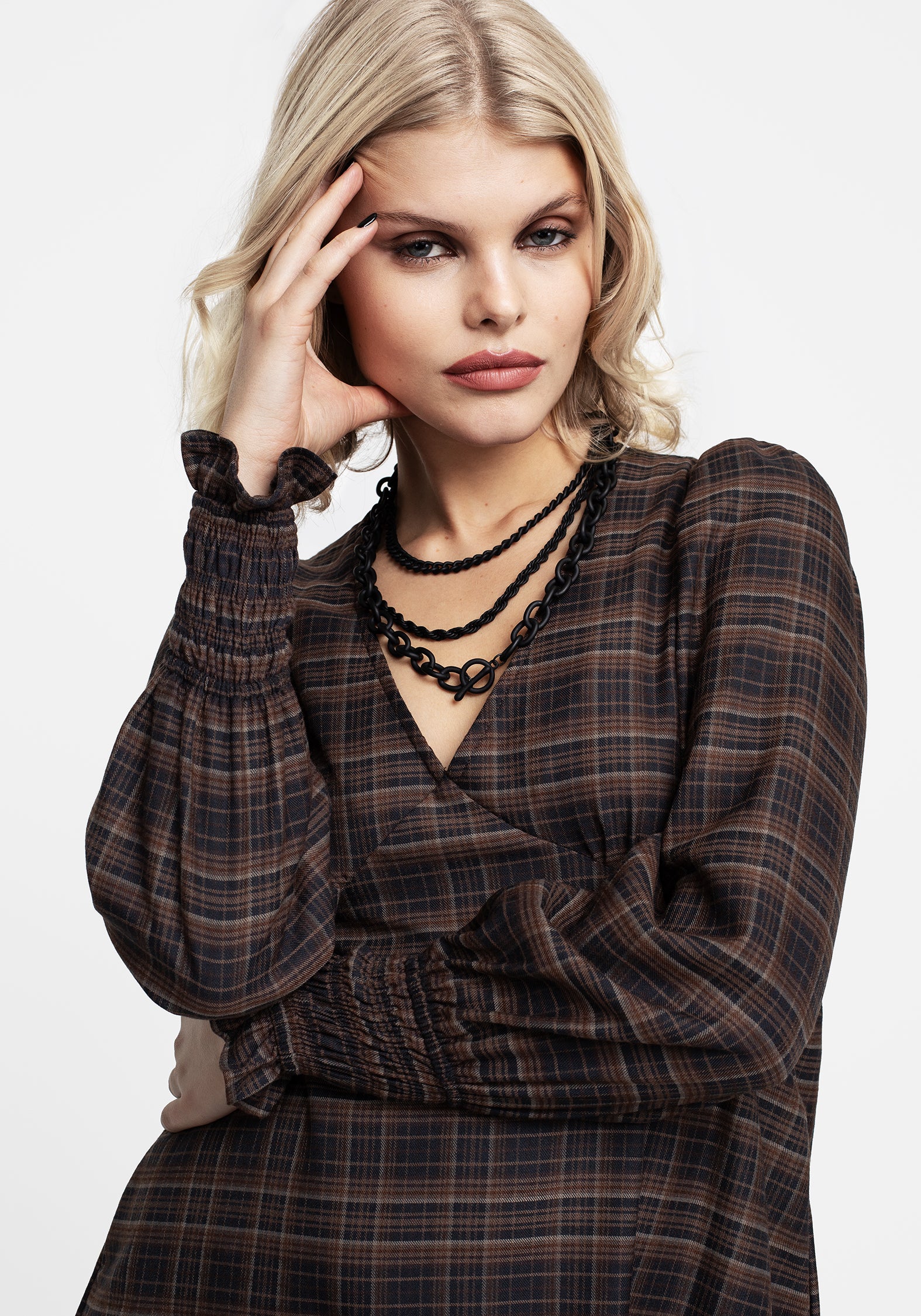 Embla Check Mini Smock Dress - Image 6
