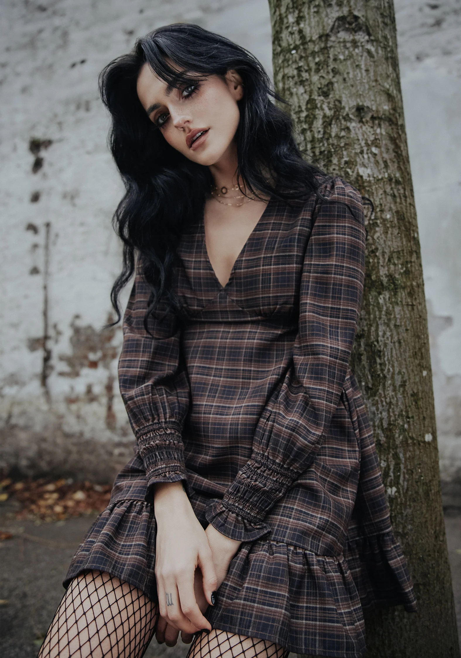Embla Check Mini Smock Dress - Image 8