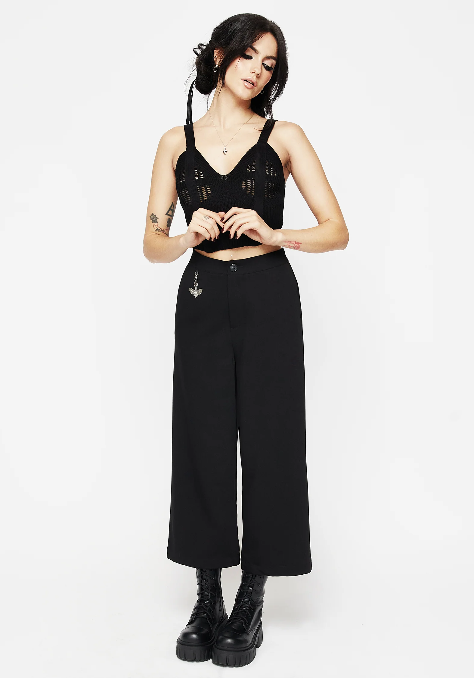 Eustacia Wide Leg Culotte Trousers - Image 4