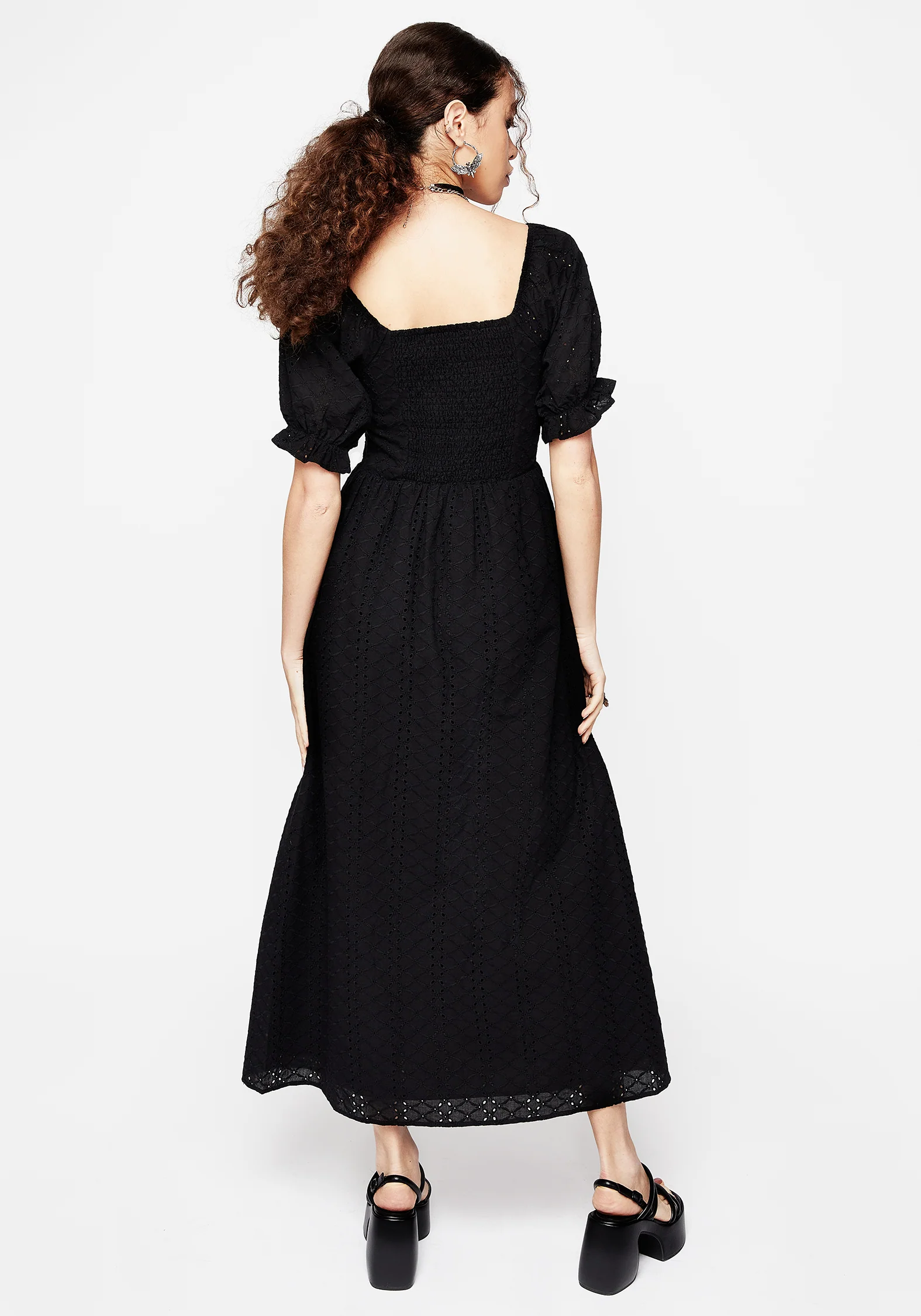 Euthymia Broderie Puff Sleeve Maxi Dress - Image 3