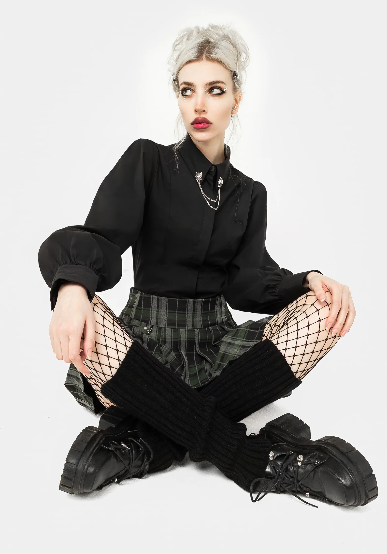 Fenrir Puff Sleeve Fitted Shirt - Image 7