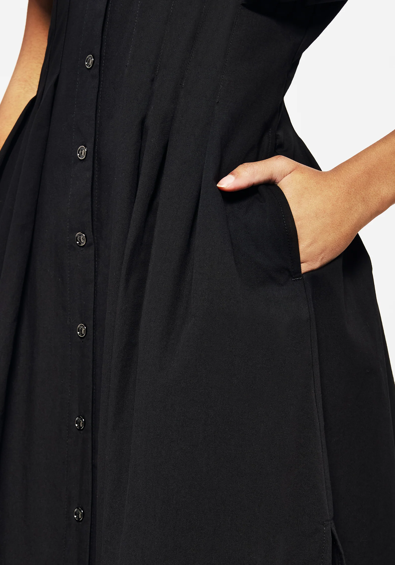 Finis Cotton Button Up Midi Shirt Dress - Image 2