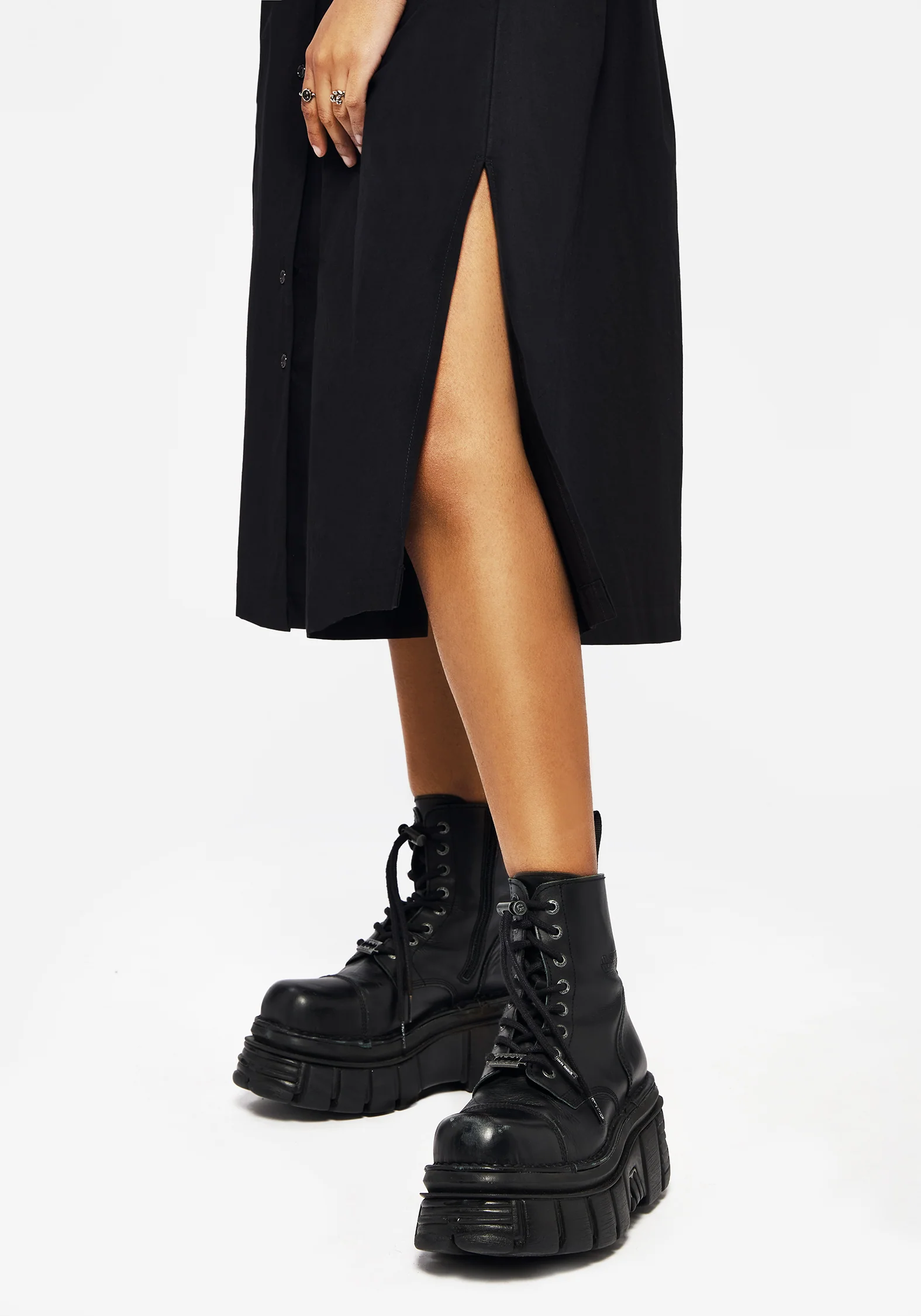 Finis Cotton Button Up Midi Shirt Dress - Image 5