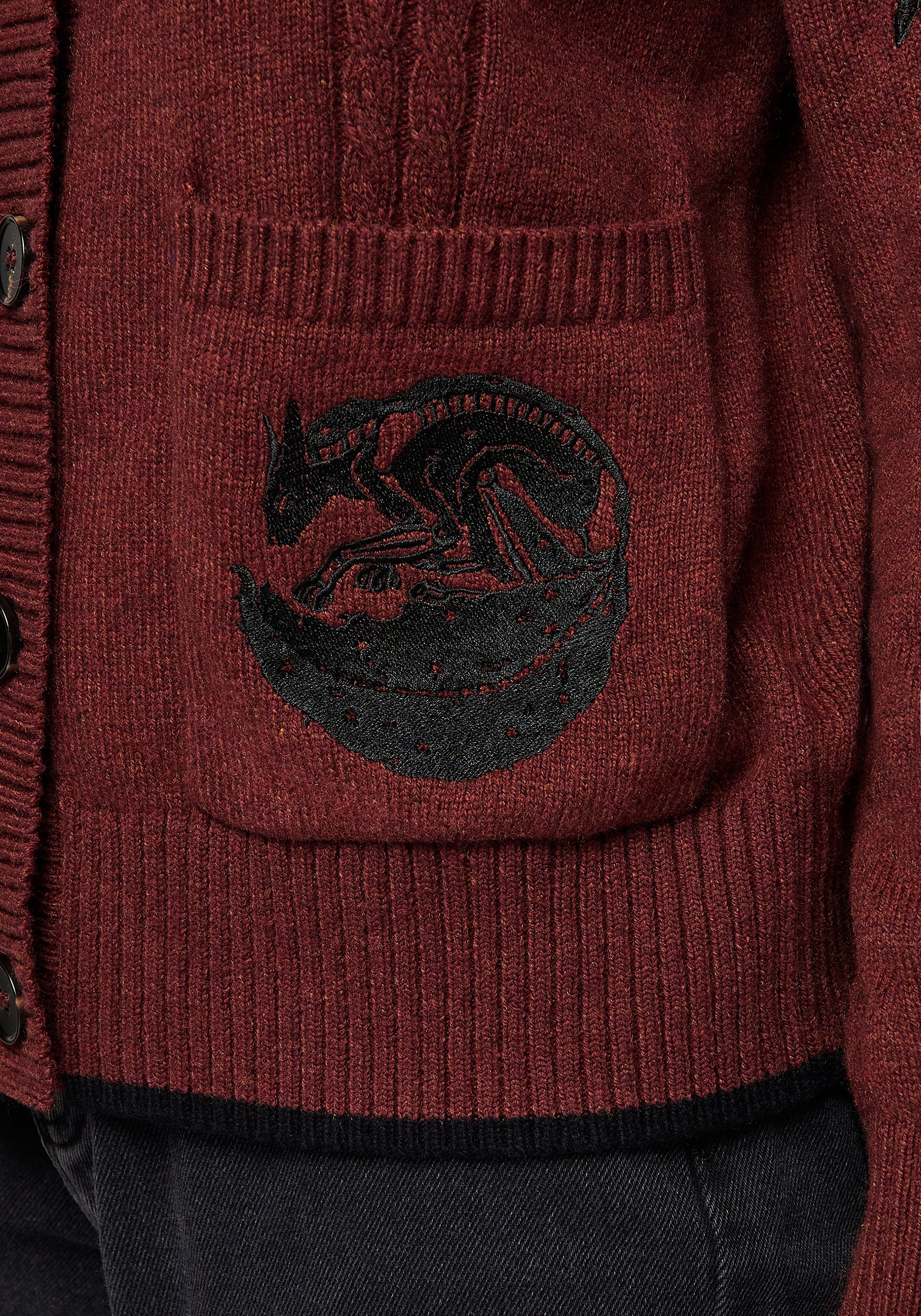 Foxfire Embroidered Cable Knit Cardigan - Image 2