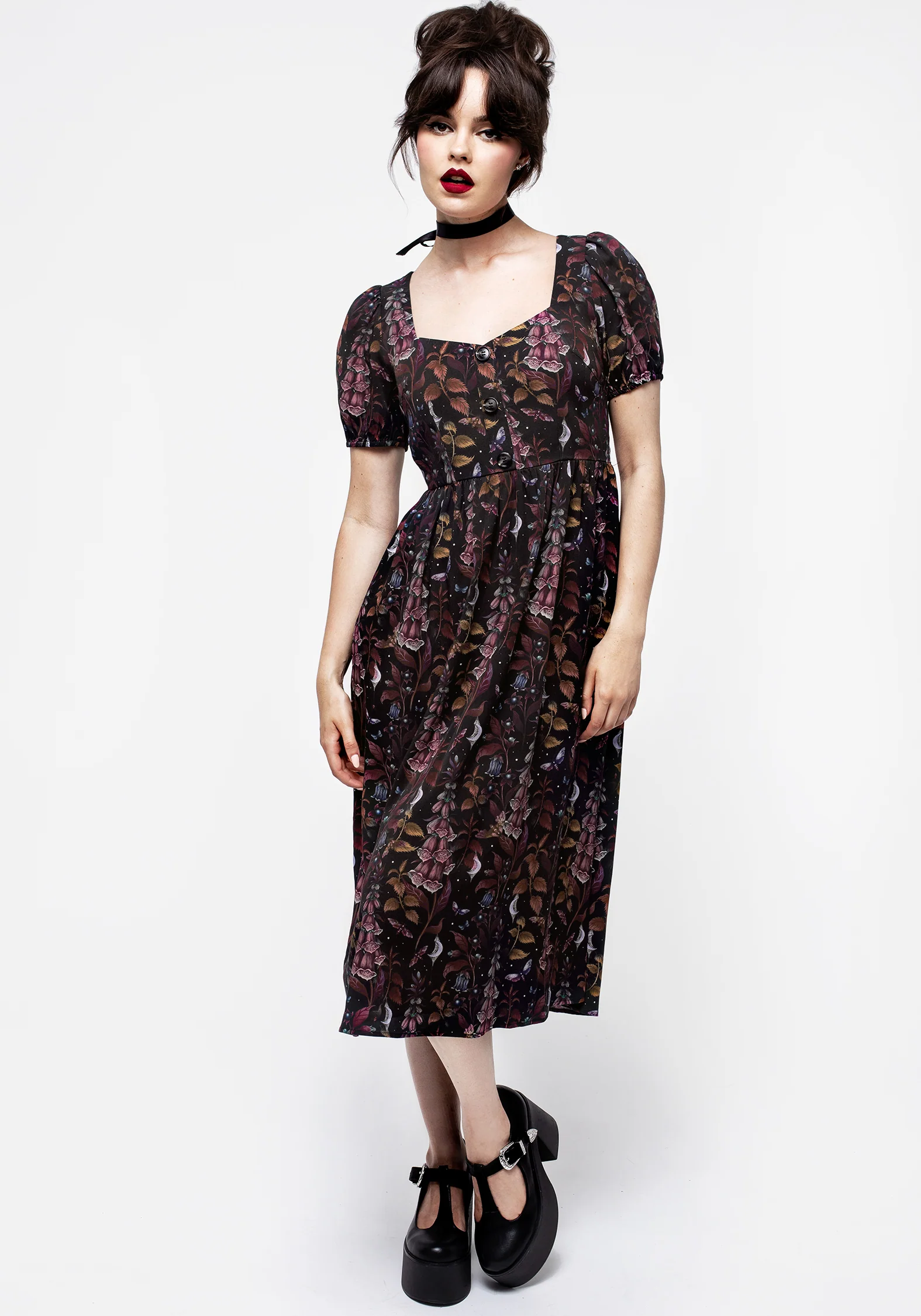 Foxglove Button Detail Midi Dress - Image 6
