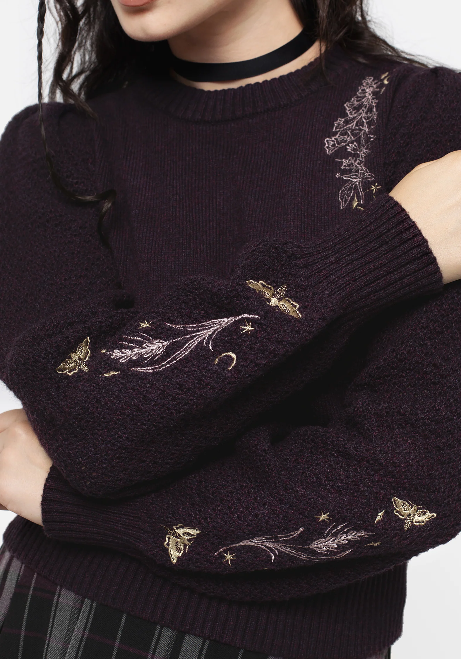 Foxglove Embroidered Knit Sweater - Image 2