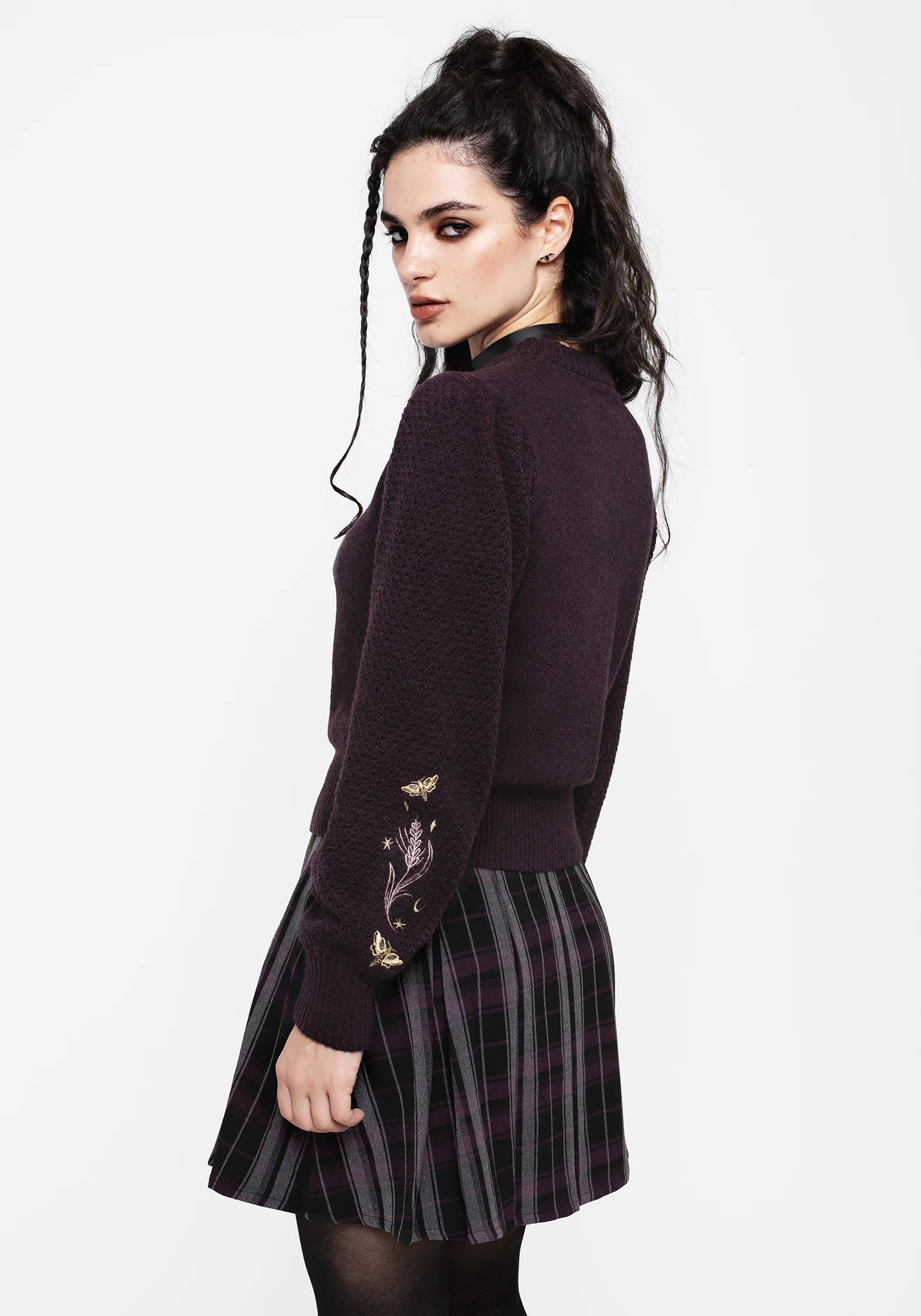 Foxglove Embroidered Knit Sweater - Image 3