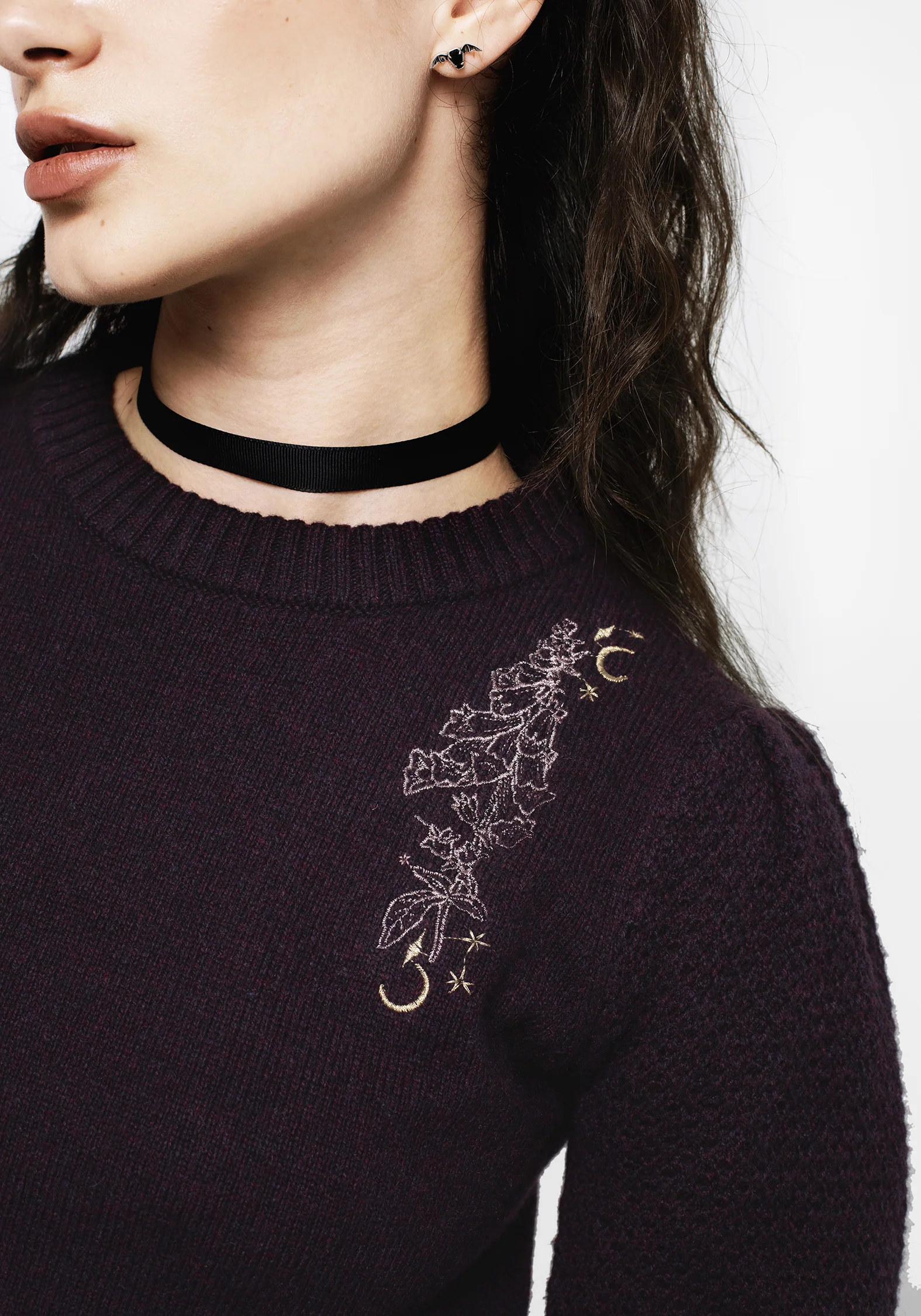 Foxglove Embroidered Knit Sweater - Image 6