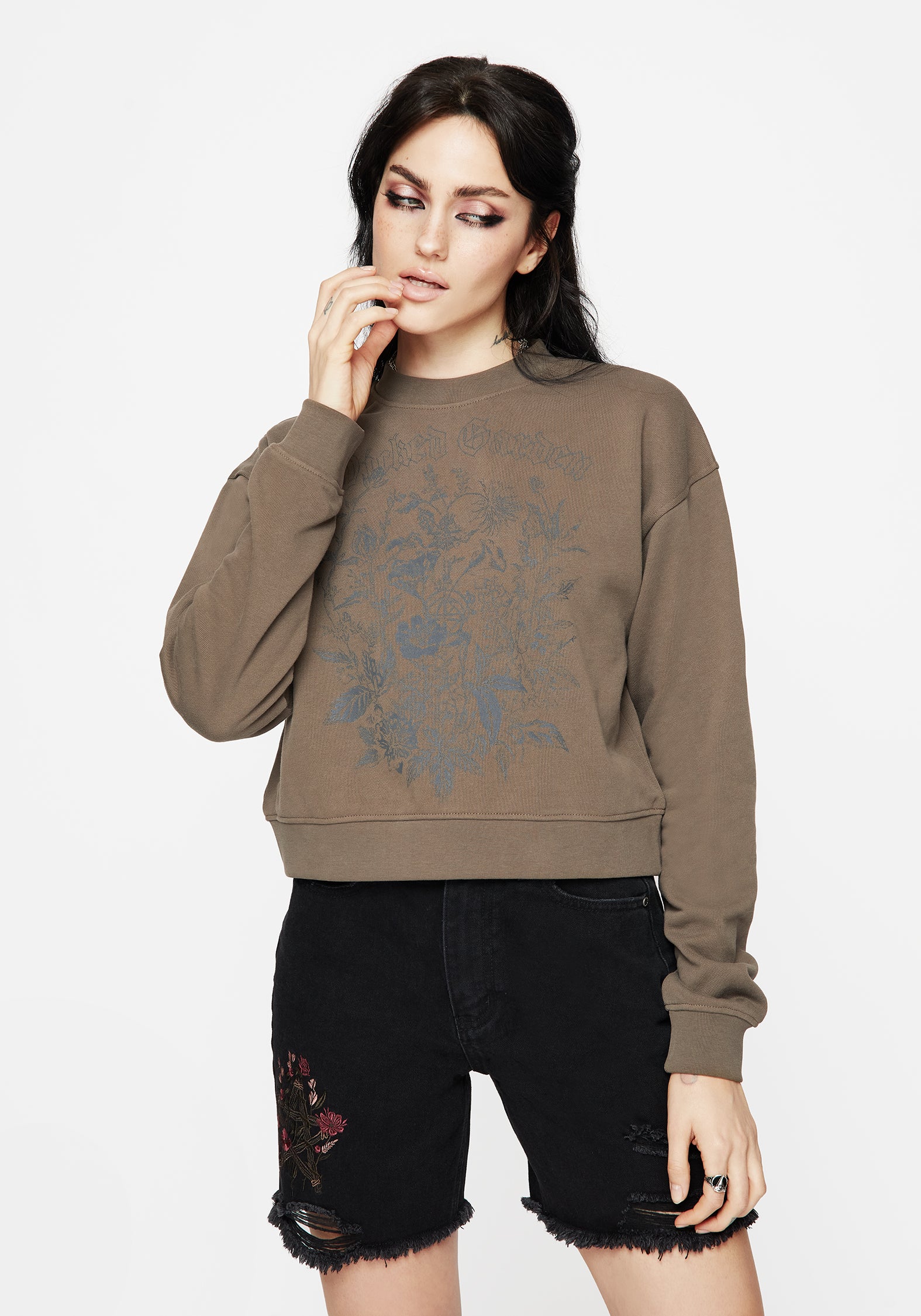 Galerina Graphic Print Cotton Sweatshirt - Image 6