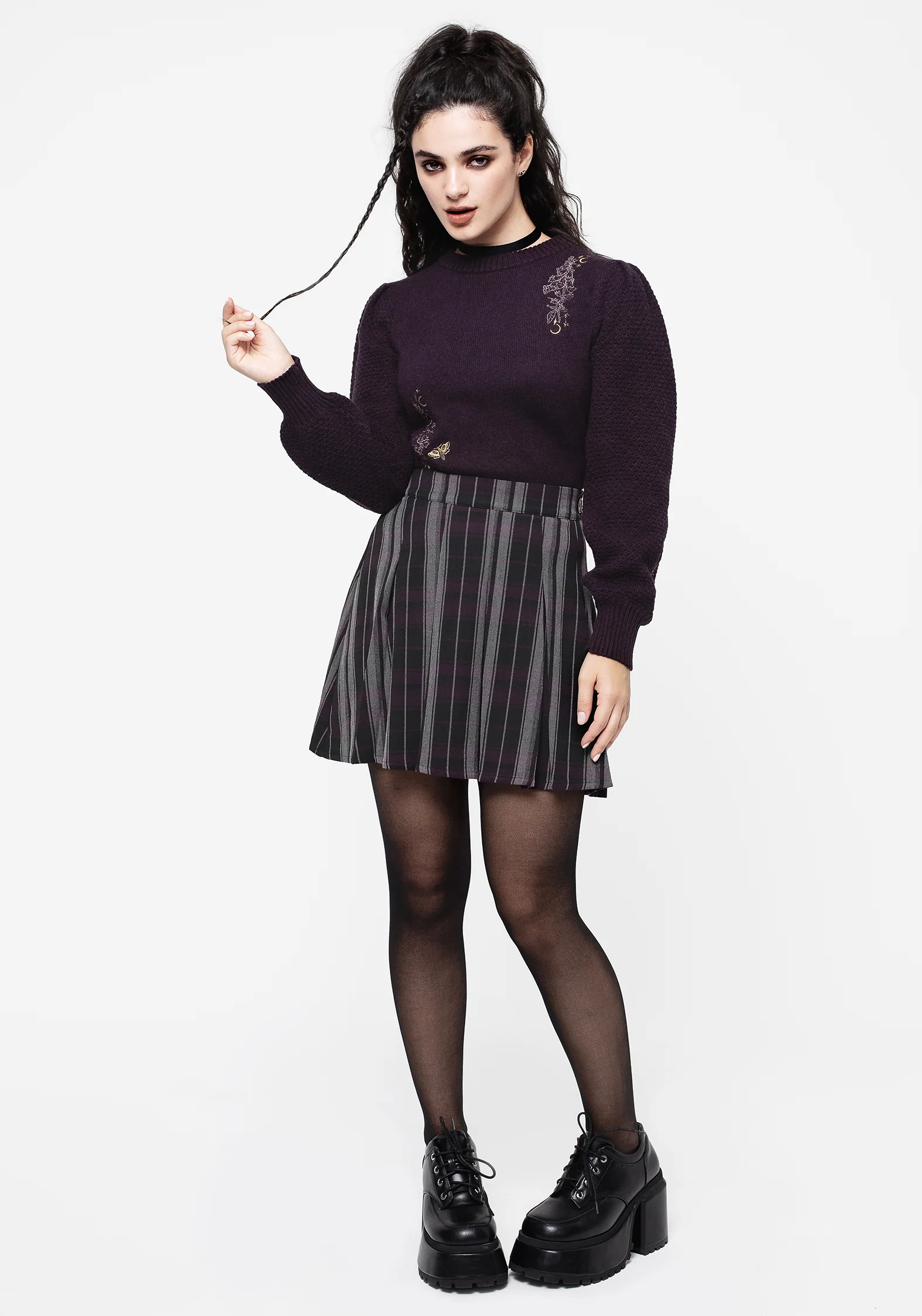 Gambit Check Pleated Mini Skirt - Image 4