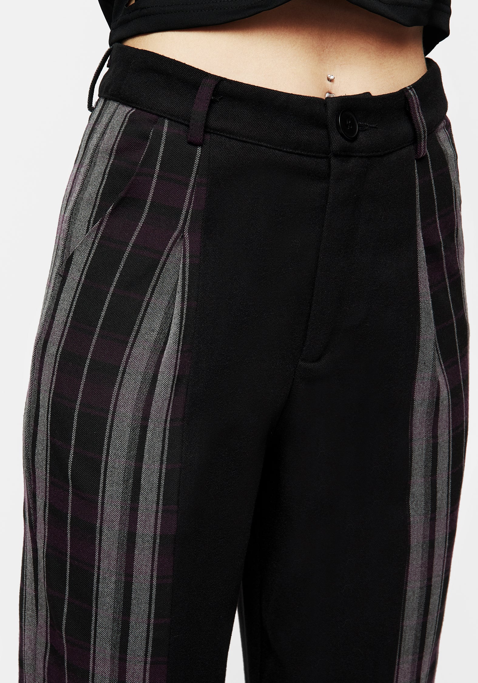 Gambit Spliced Check Tapered Trousers - Image 2
