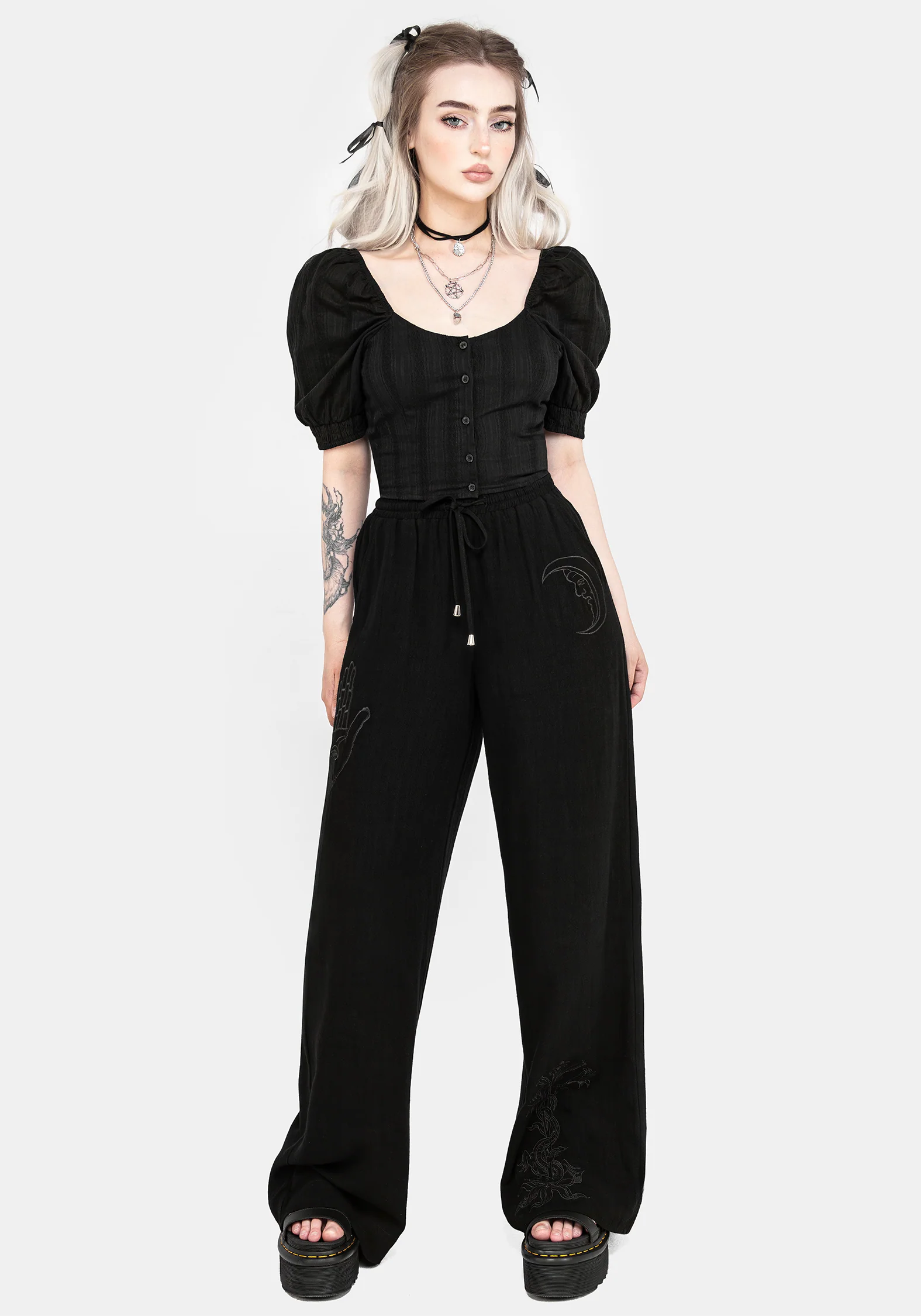 Gorse Cotton Puff Sleeve Blouse Top - Image 4