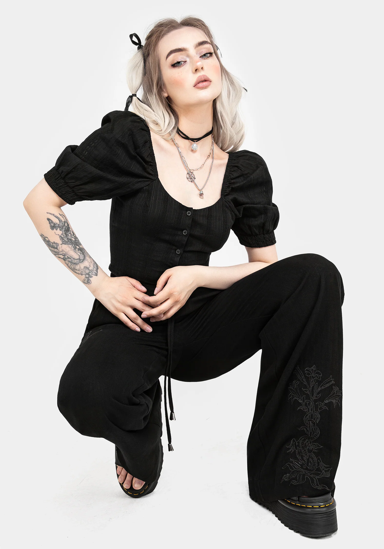 Gorse Cotton Puff Sleeve Blouse Top - Image 5