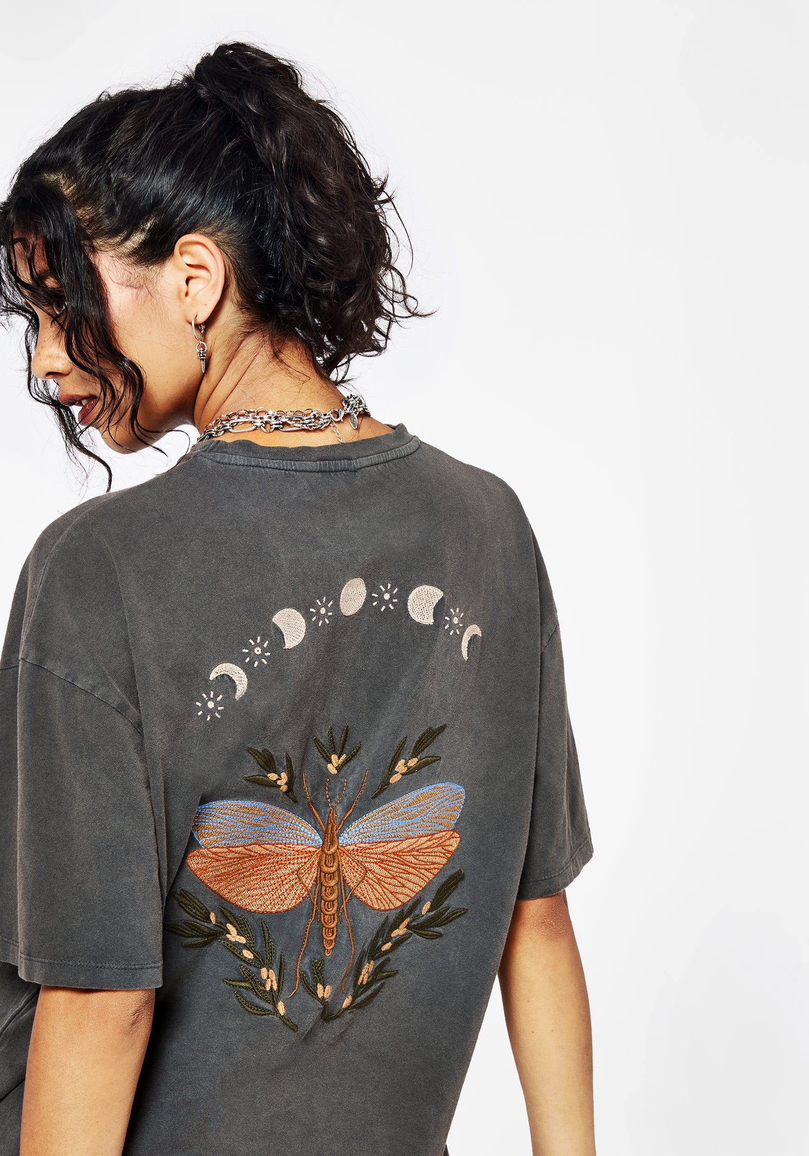 Griffinfly Cotton Embroidered Jersey Mini Tee Dress - Image 2