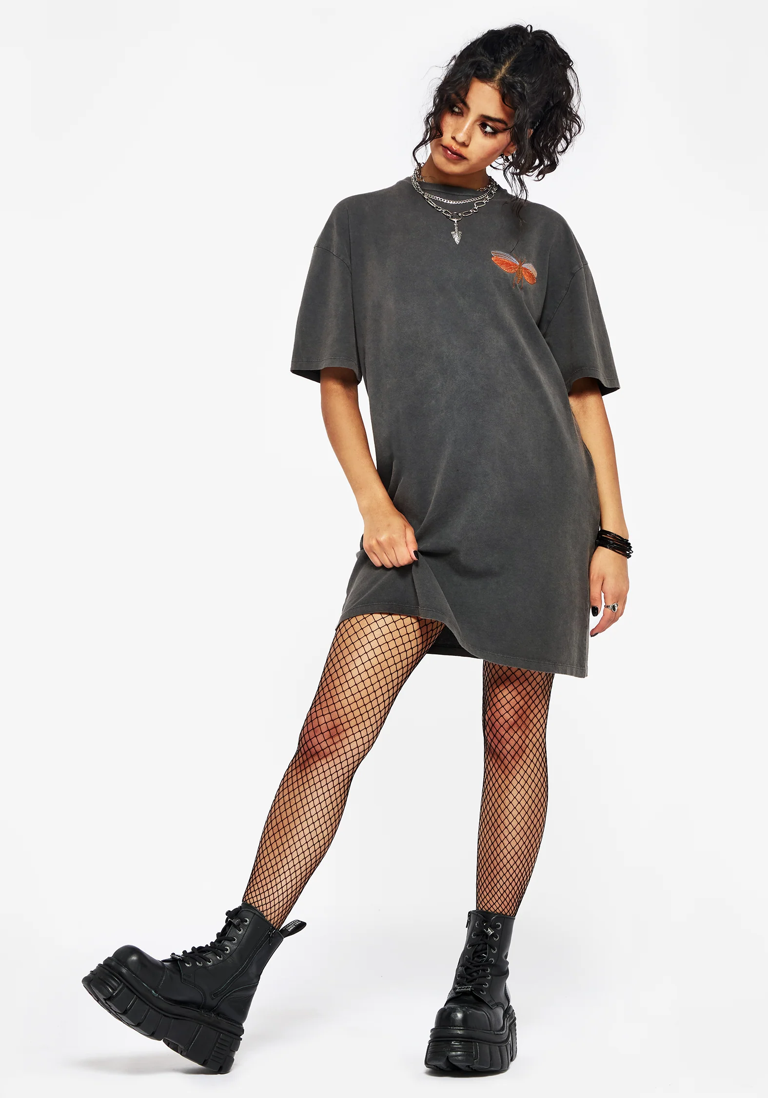 Griffinfly Cotton Embroidered Jersey Mini Tee Dress - Image 4