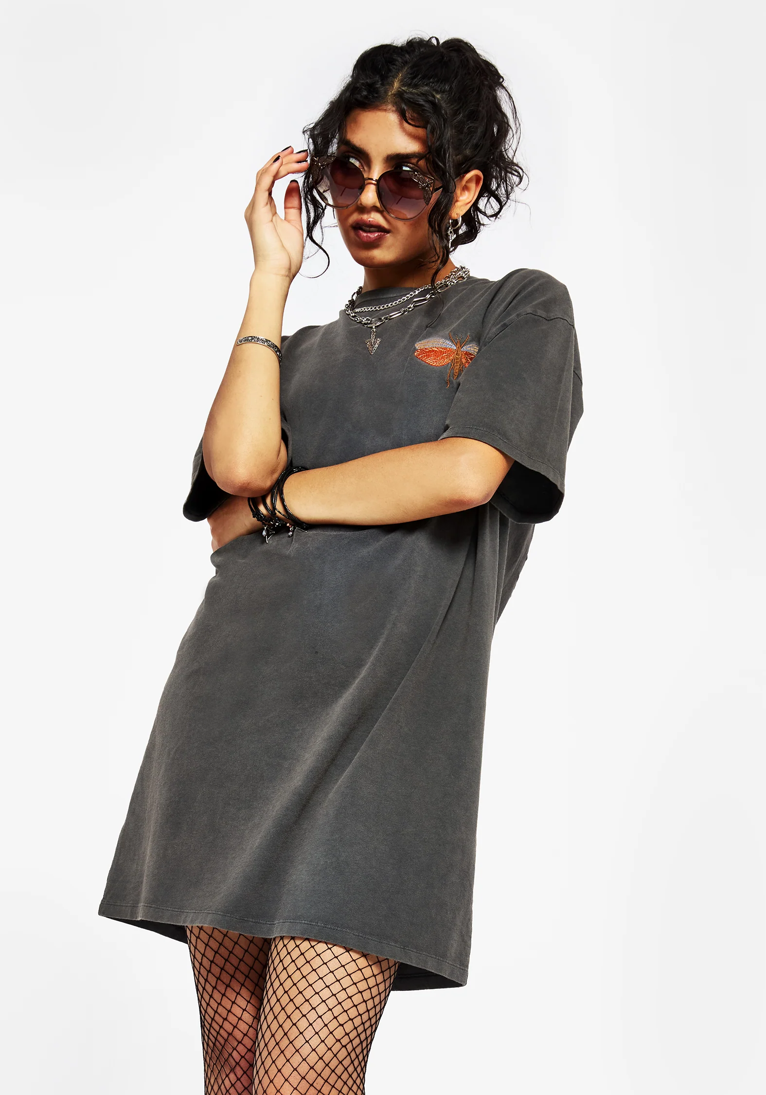 Griffinfly Cotton Embroidered Jersey Mini Tee Dress - Image 6