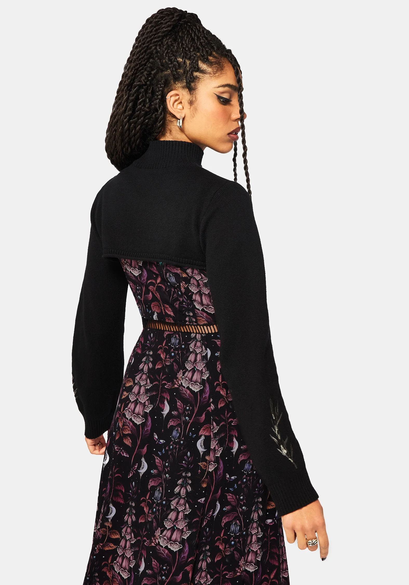 Griffinfly Embroidered Extreme Crop Knit Sweater - Image 3