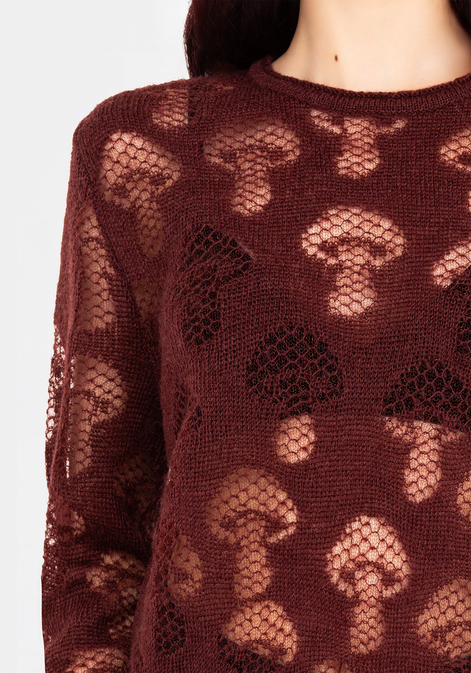 Harriet Lurex Mushroom Detail Knit Sweater - Image 2