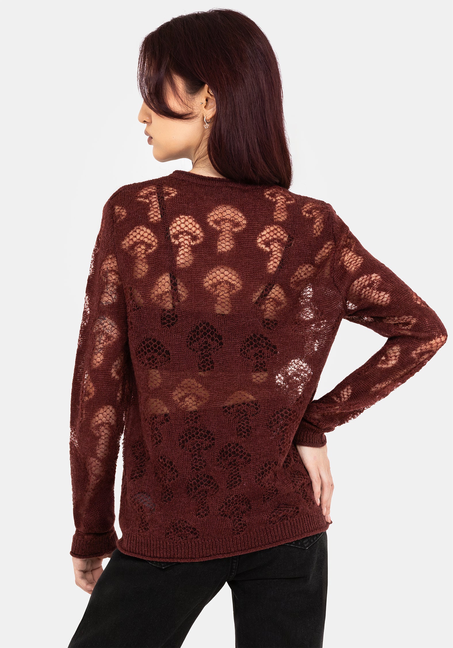 Harriet Lurex Mushroom Detail Knit Sweater - Image 3