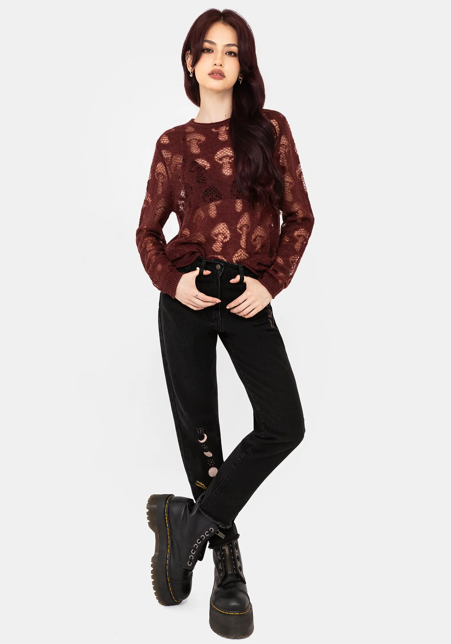 Harriet Lurex Mushroom Detail Knit Sweater - Image 6