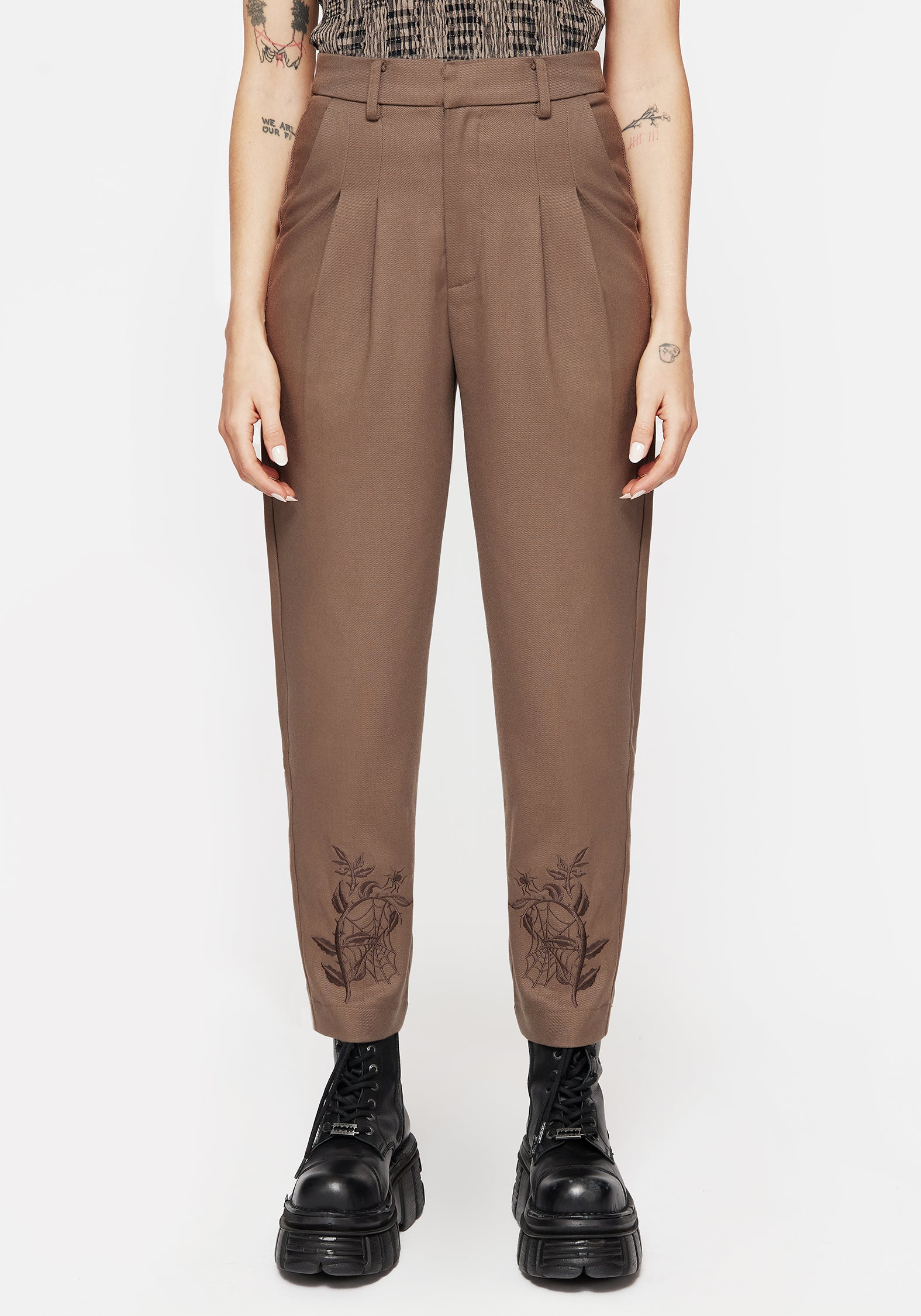Hazel Embroidered Slim Tailored Trousers - Image 2
