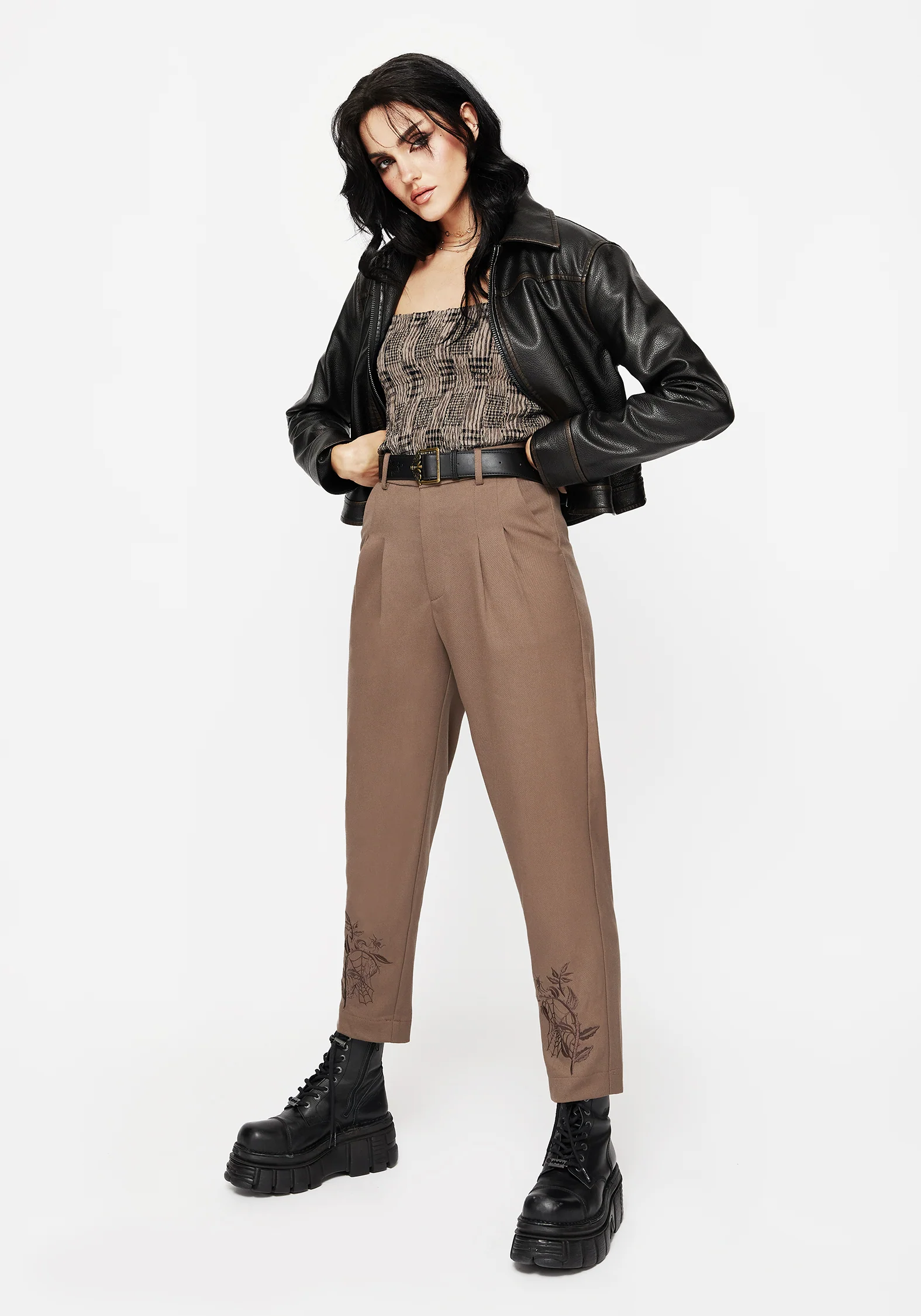 Hazel Embroidered Slim Tailored Trousers - Image 5