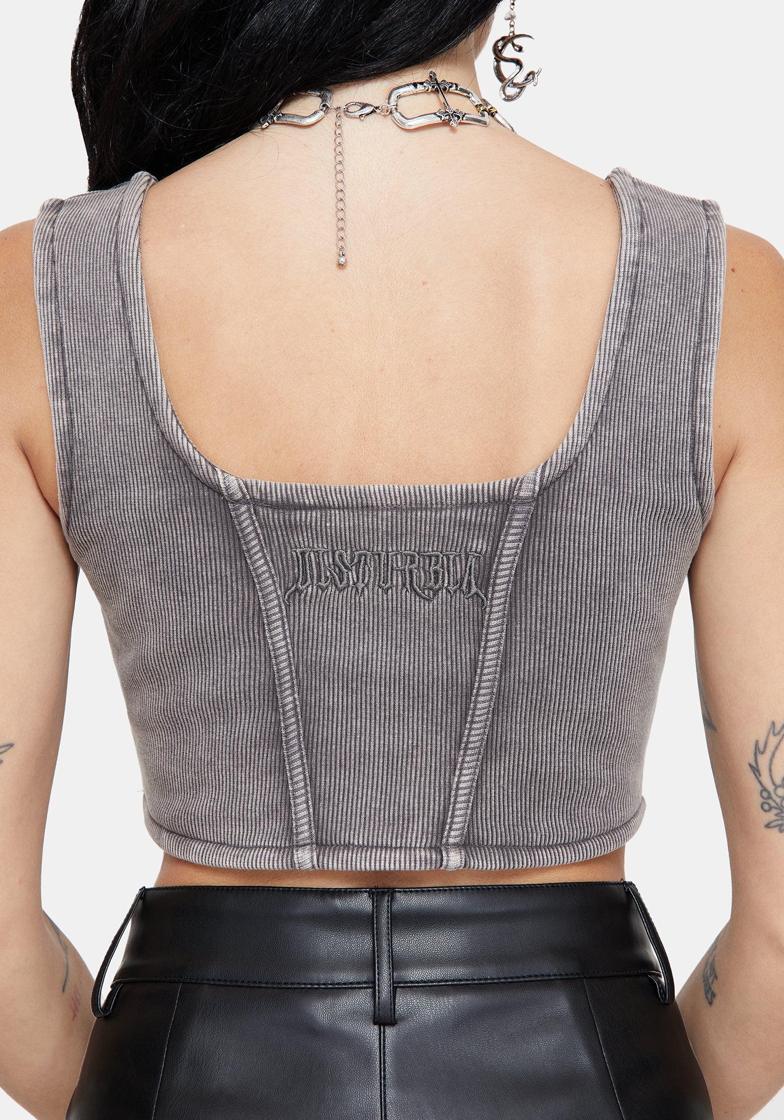Irradiance Cotton Embroidered Jersey Corset Top - Image 5