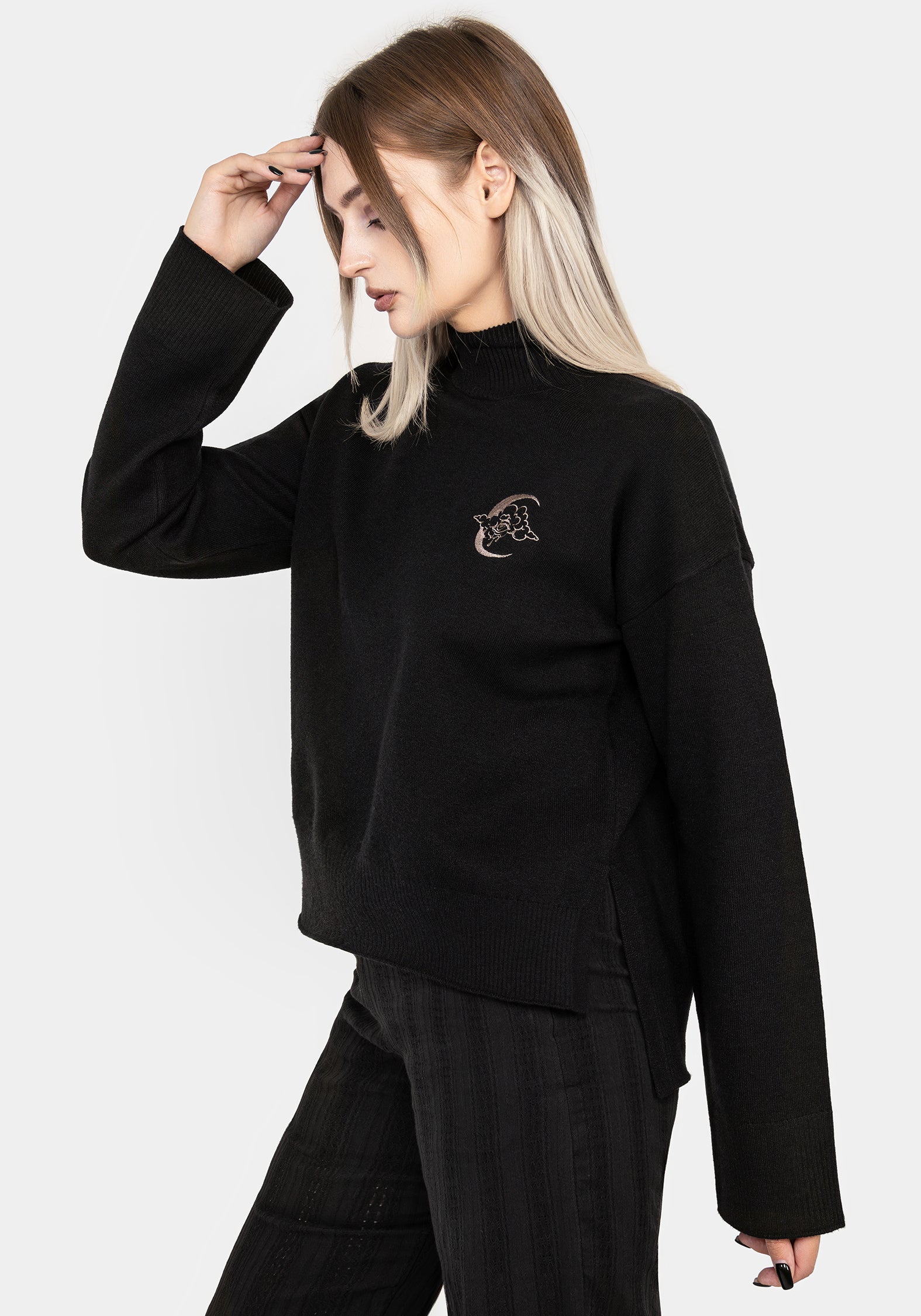 Lachrymose Embroidered Mock Neck Sweater - Image 5