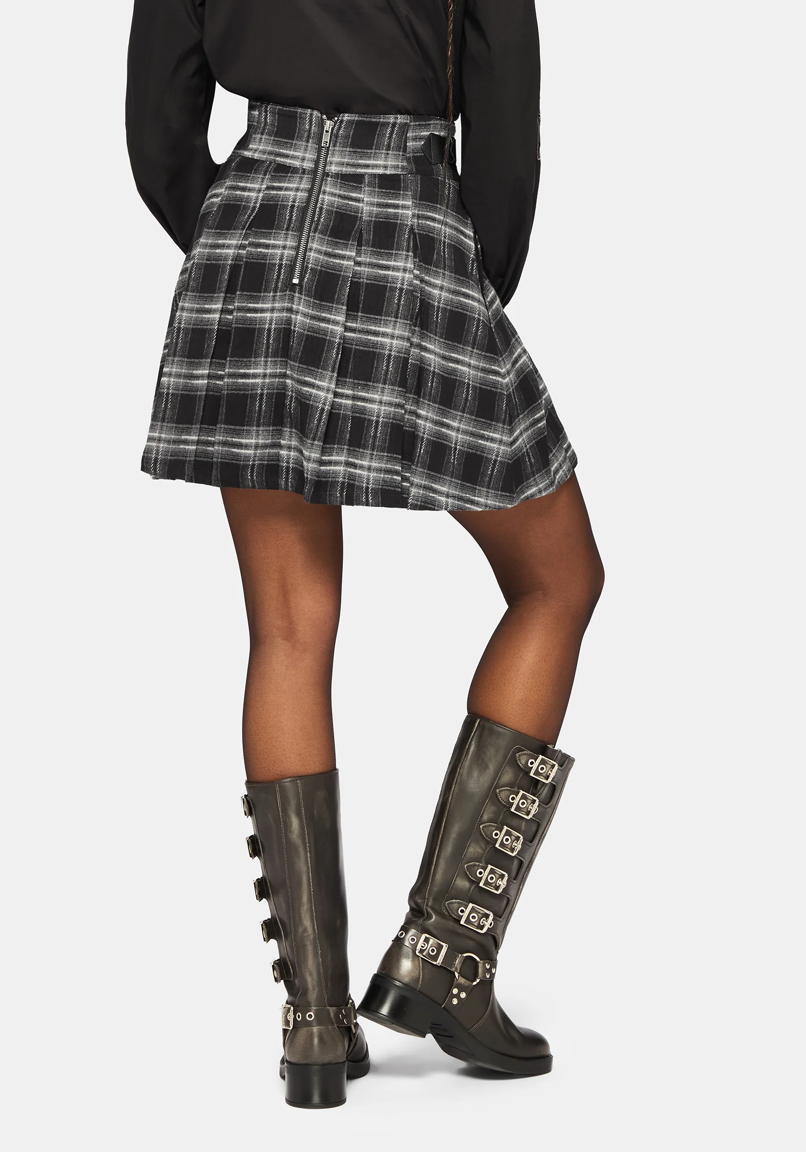 Lochan Check Buckled Mini Skirt - Image 3