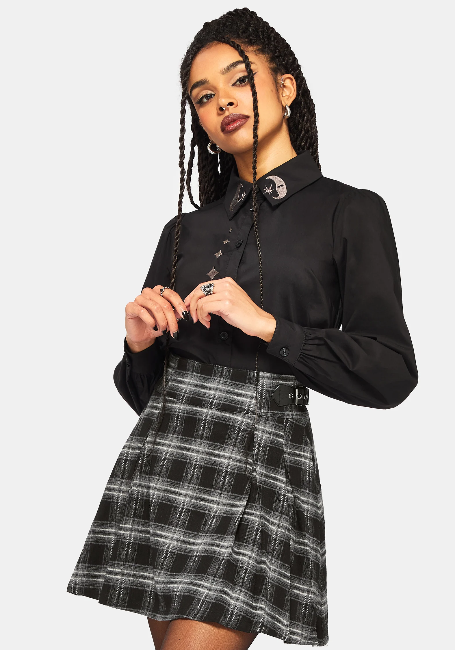 Lochan Check Buckled Mini Skirt - Image 5