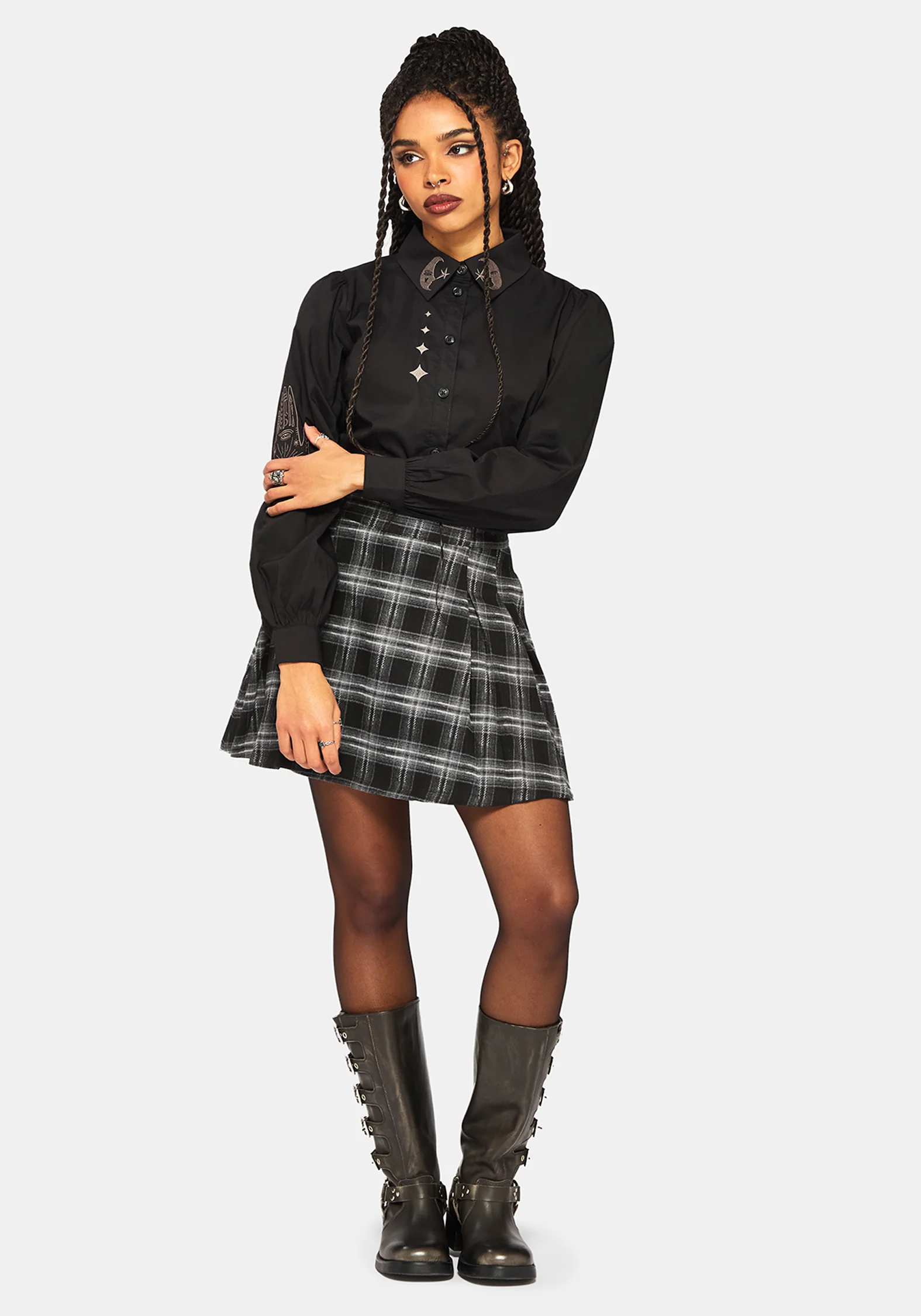 Lochan Check Buckled Mini Skirt - Image 6