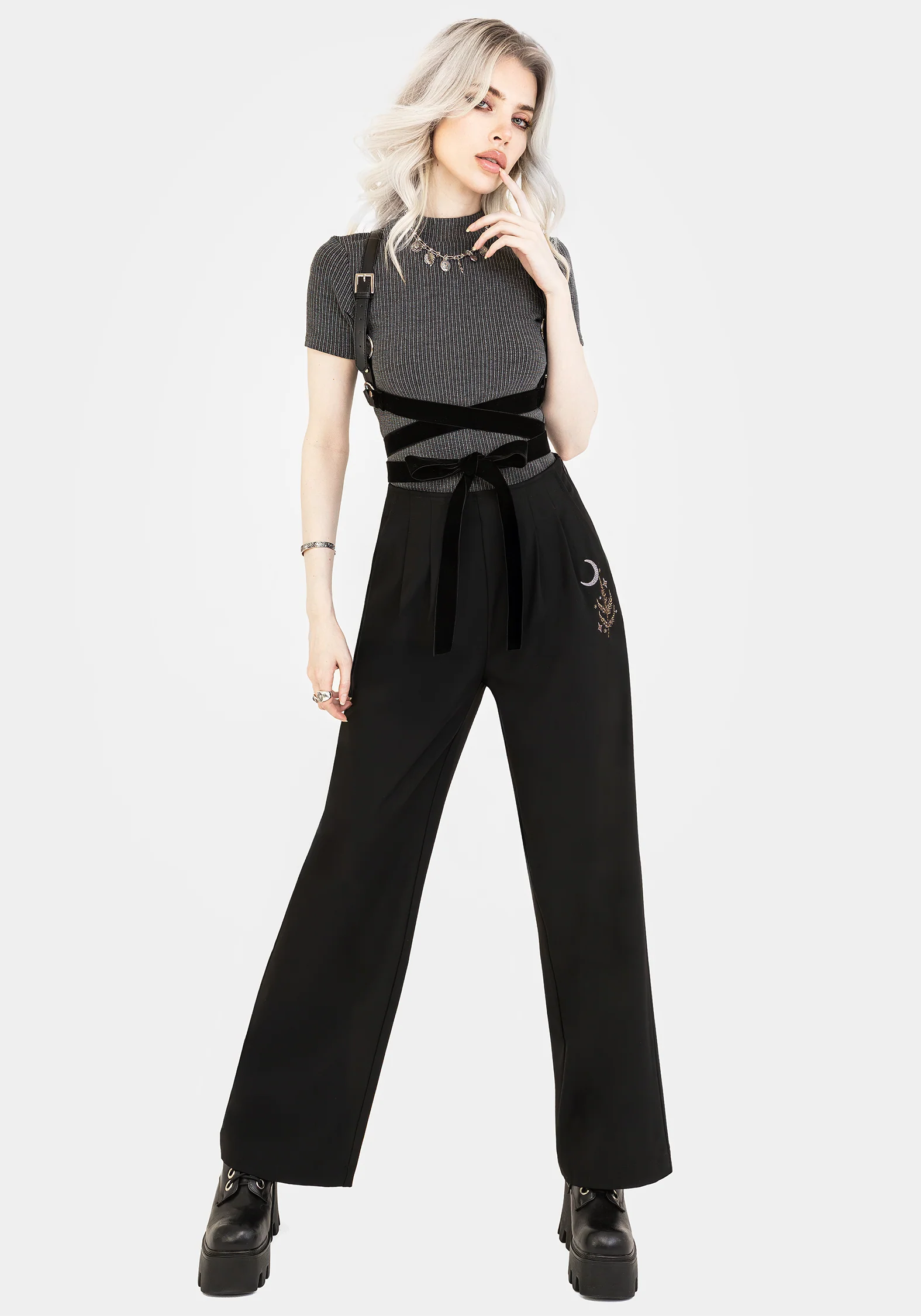 Lucia Embroidered Firefly Pleat Trouser - Image 5