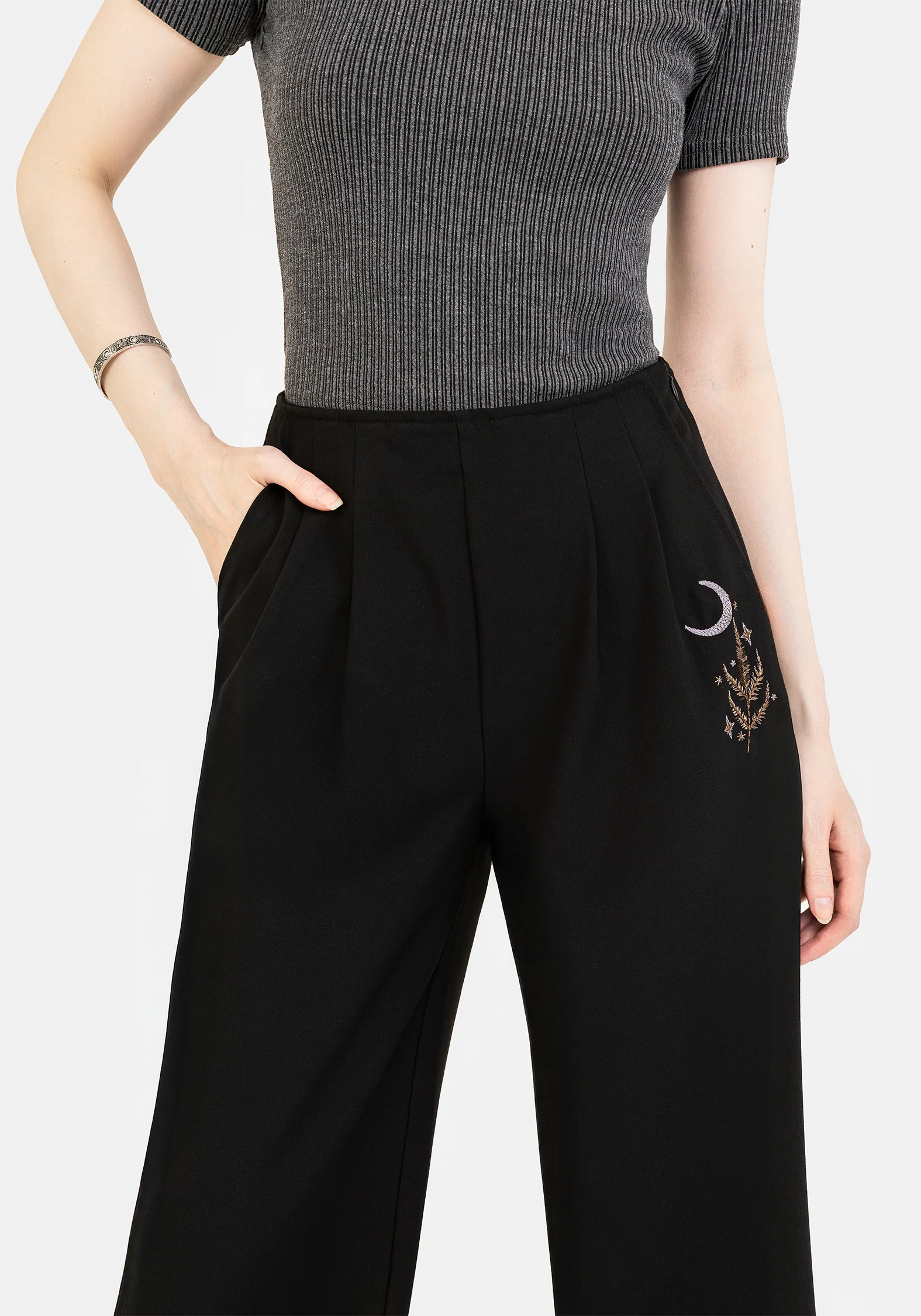 Lucia Embroidered Firefly Pleat Trouser - Image 6