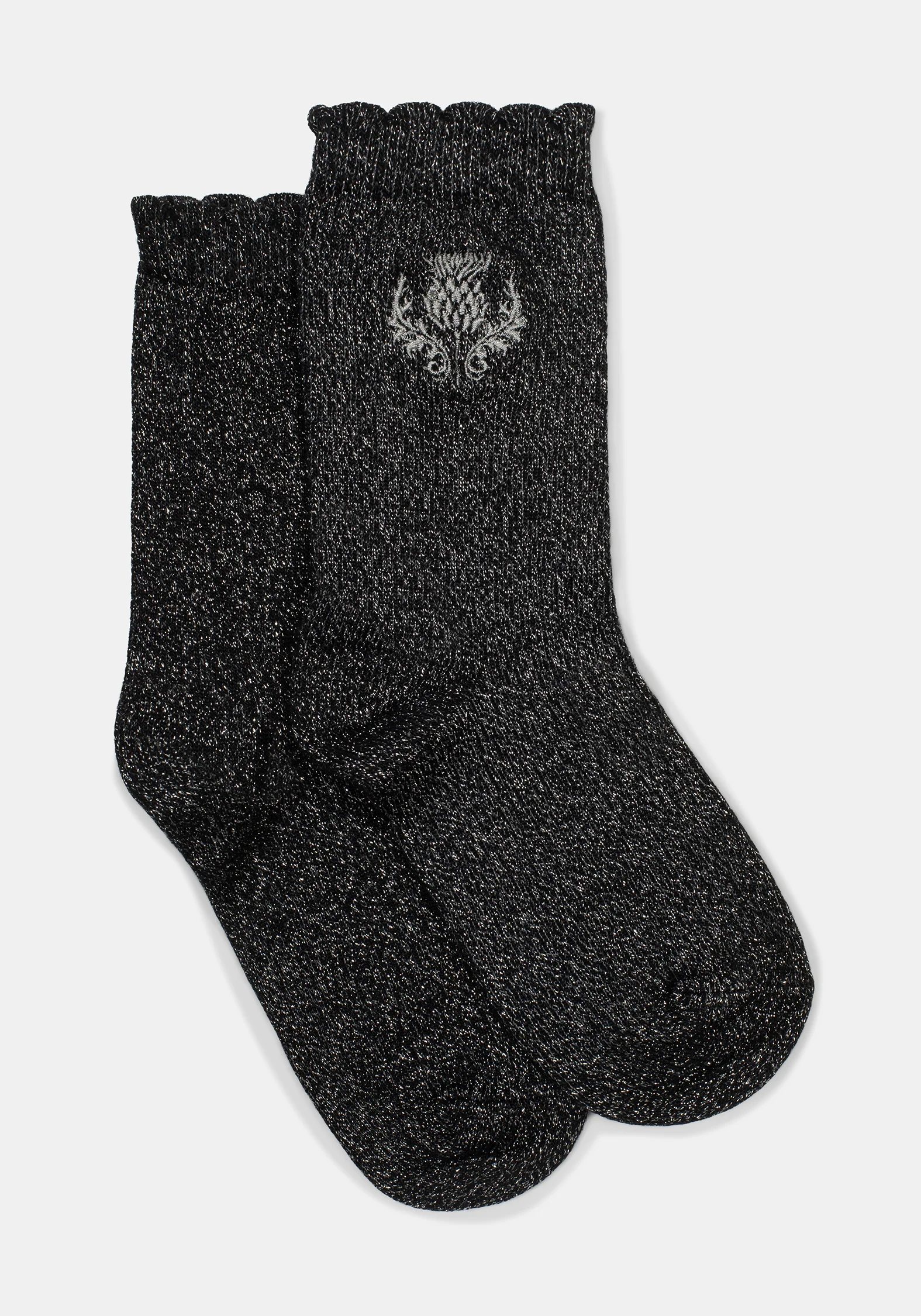 Lurex Thistle Embroidered Socks - Image 7