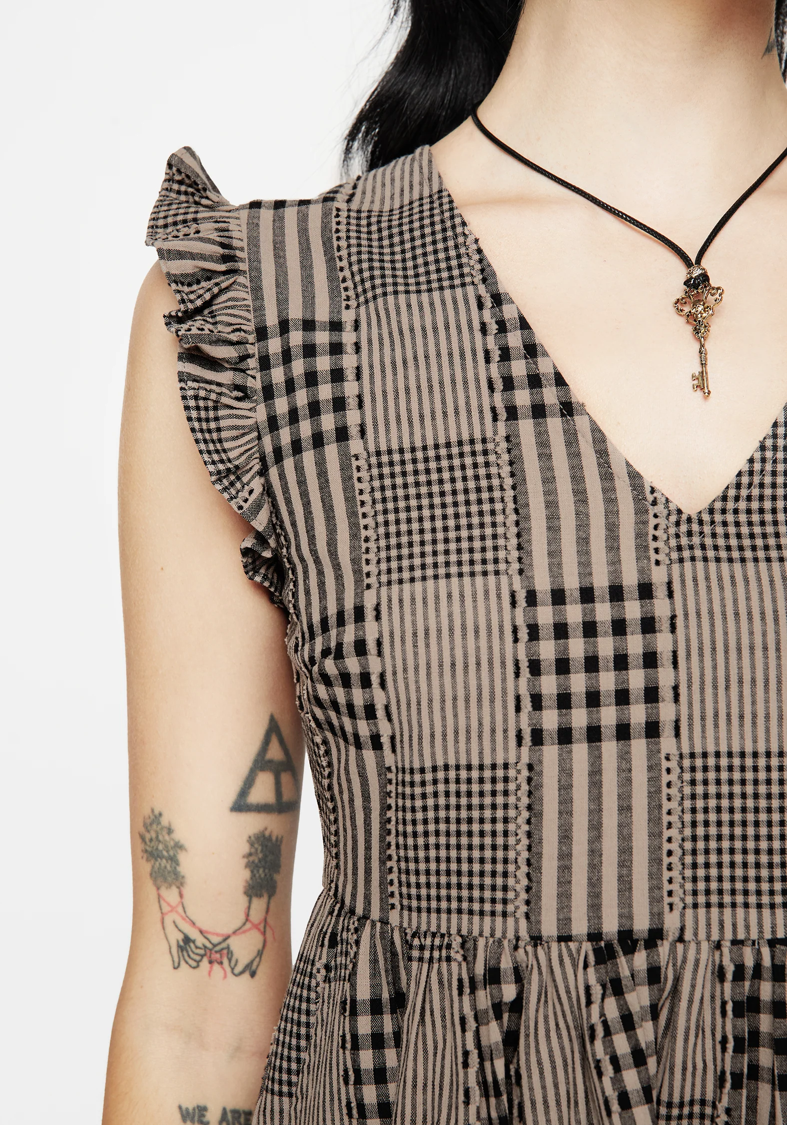 Mabel Check Mini Skater Dress - Image 2
