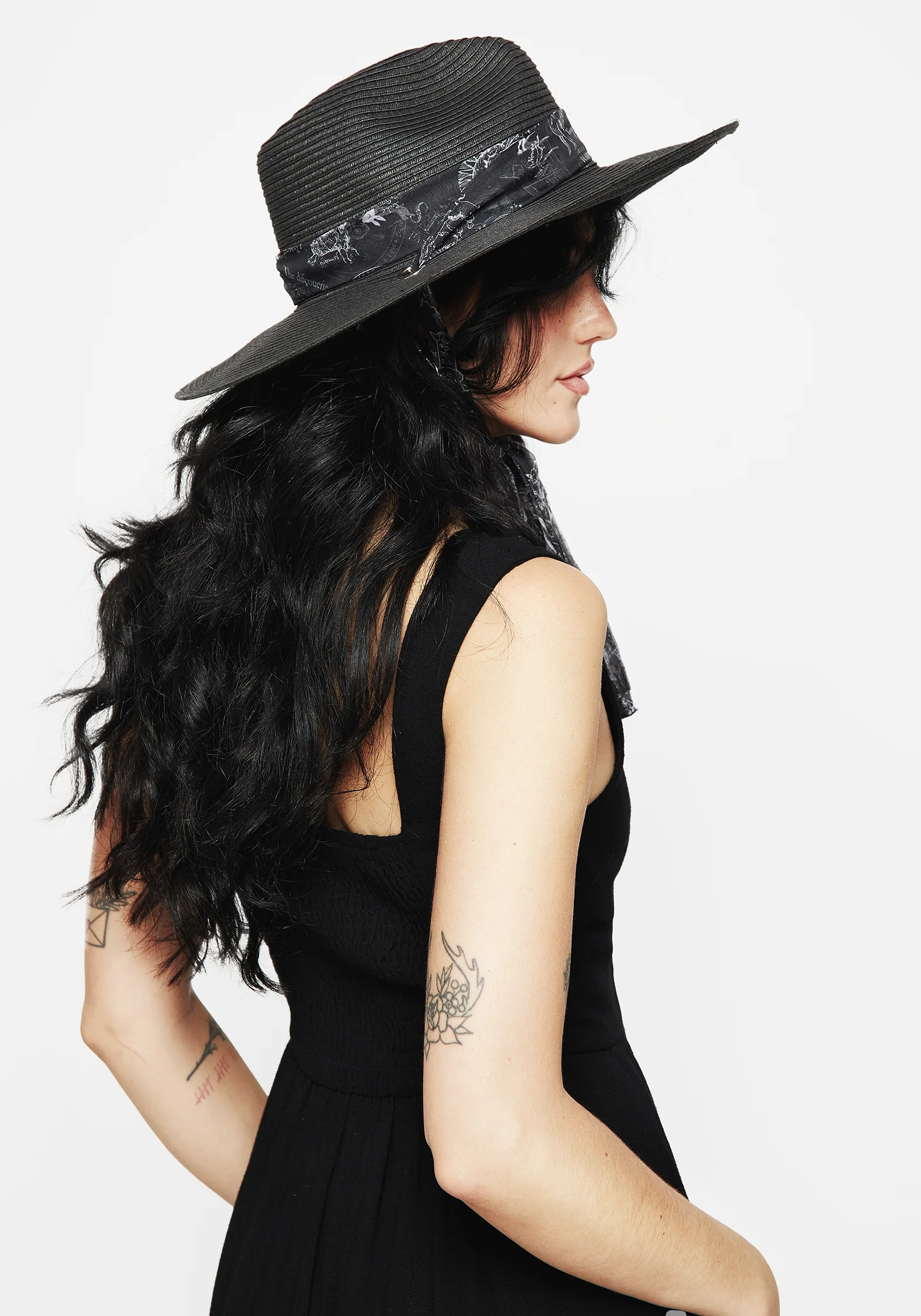 Maleficarum Tie Detail Sun Hat - Image 3