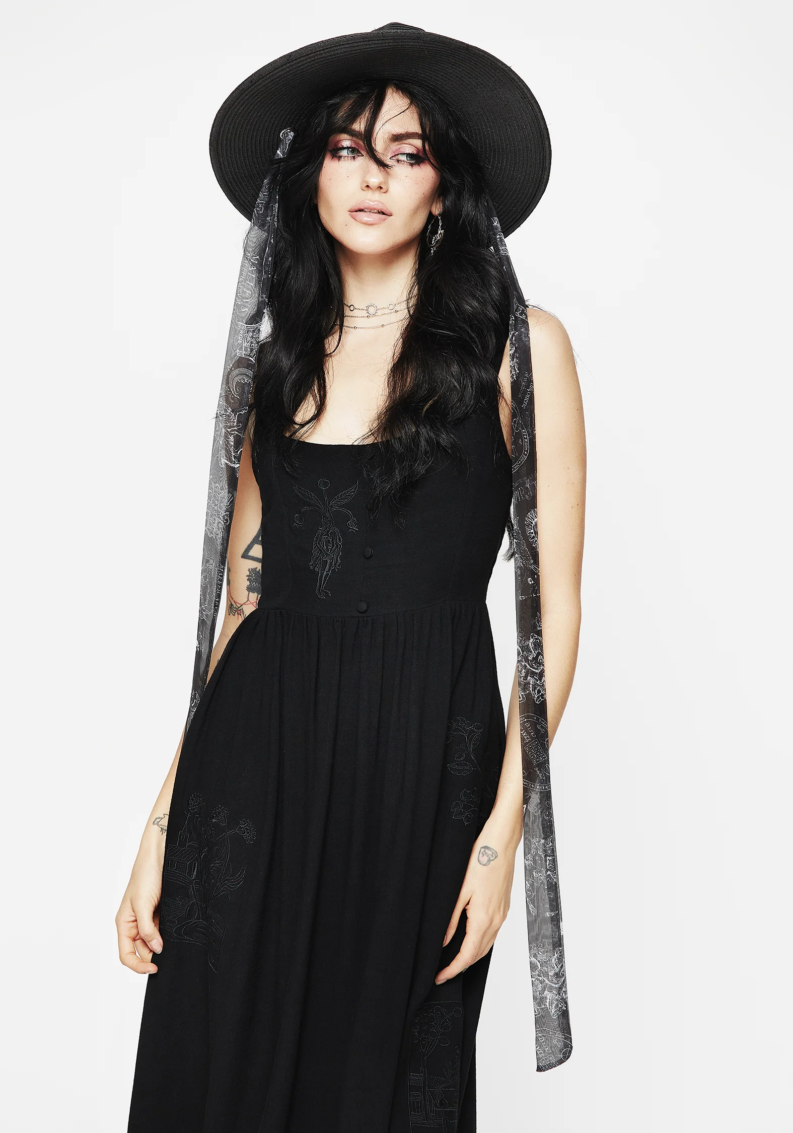 Maleficarum Tie Detail Sun Hat - Image 7