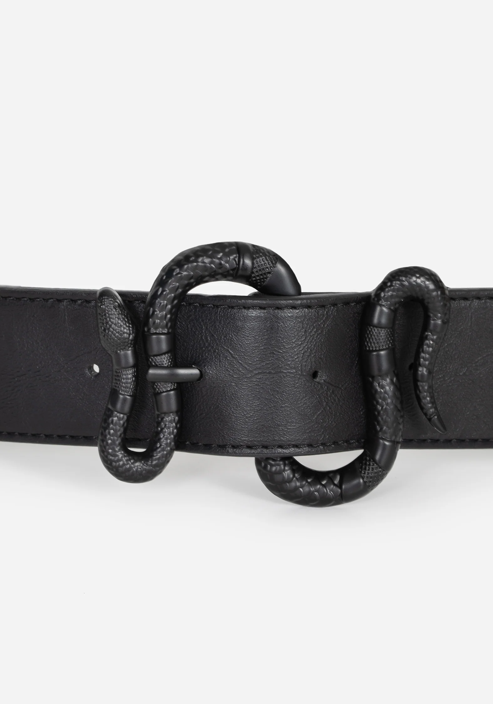 Mamba Debossed Belt With Snake Buckle - Black - Image 6