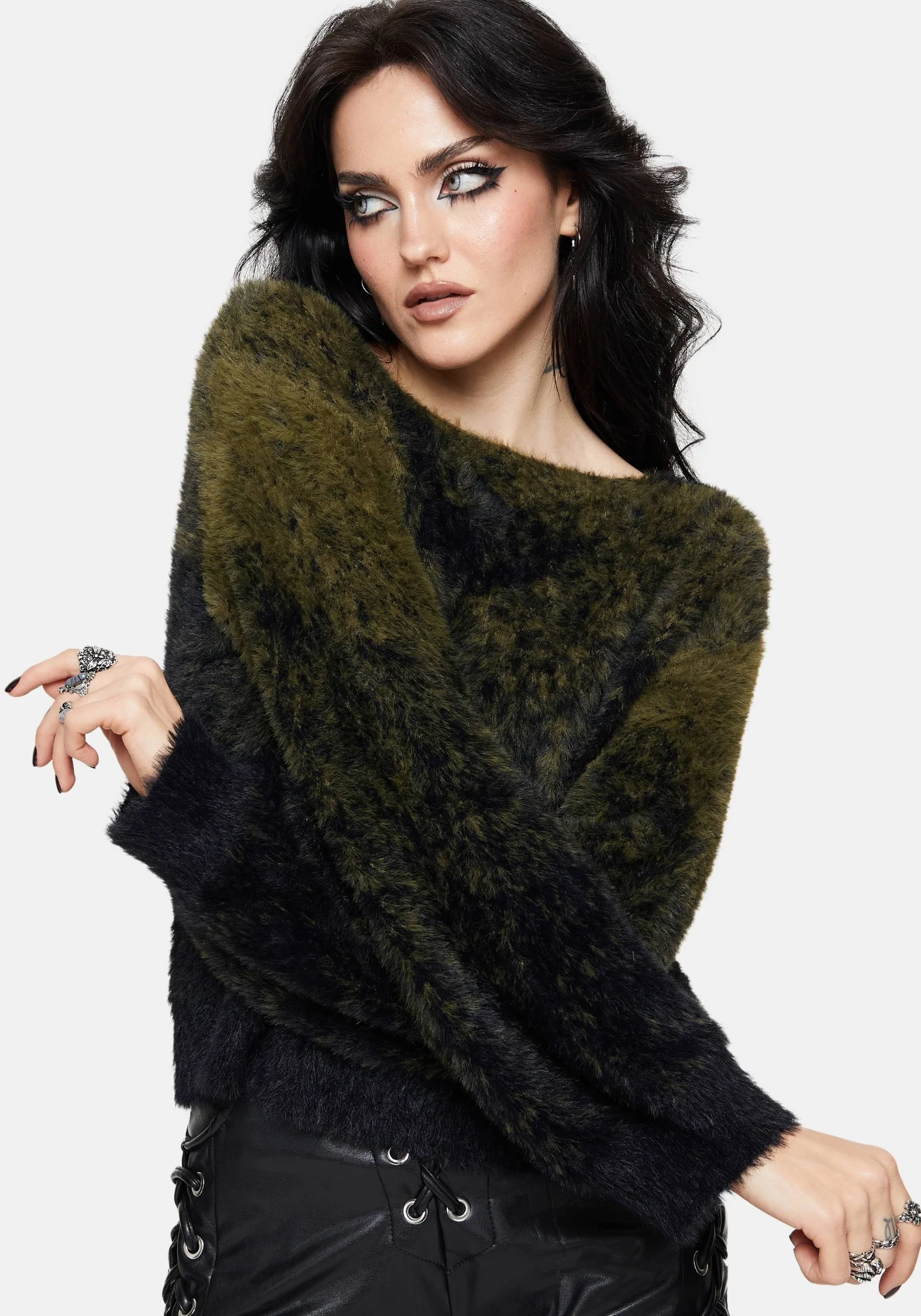 Maple Tie Dye Knit Sweater - Green